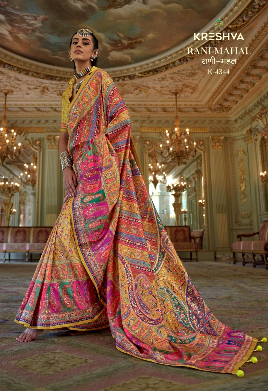 Kreshva Rani Mahal Silk Printed Glory Finish Saree Collection - Image 8