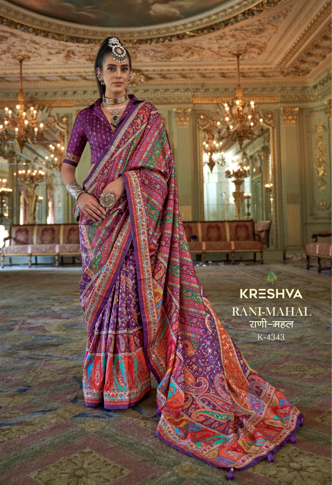Kreshva Rani Mahal Silk Printed Glory Finish Saree Collection - Image 9