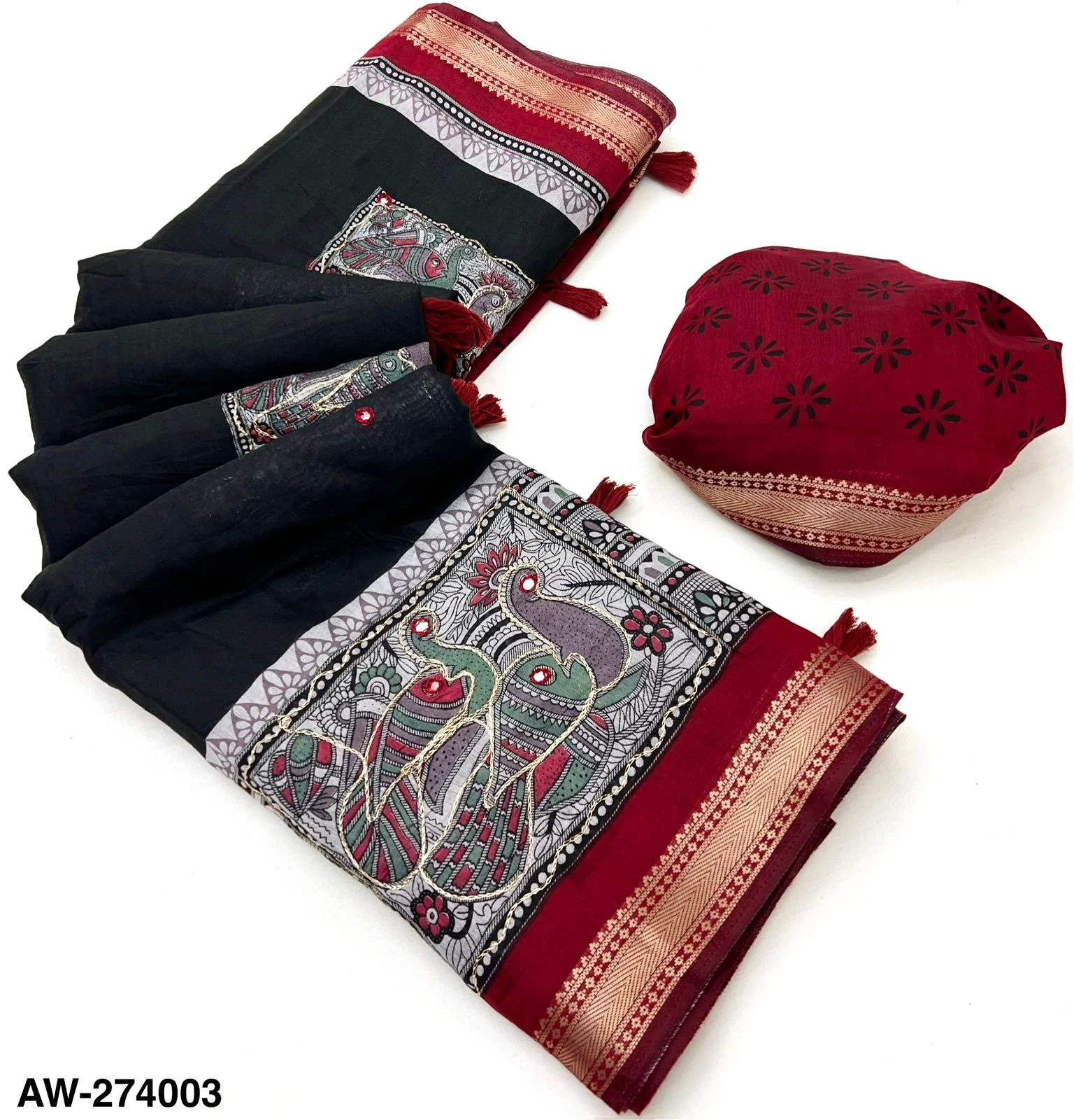 Rajyog 274001 to 4 Mul Cotton Aari Worked Fancy Saree Collection - Image 3