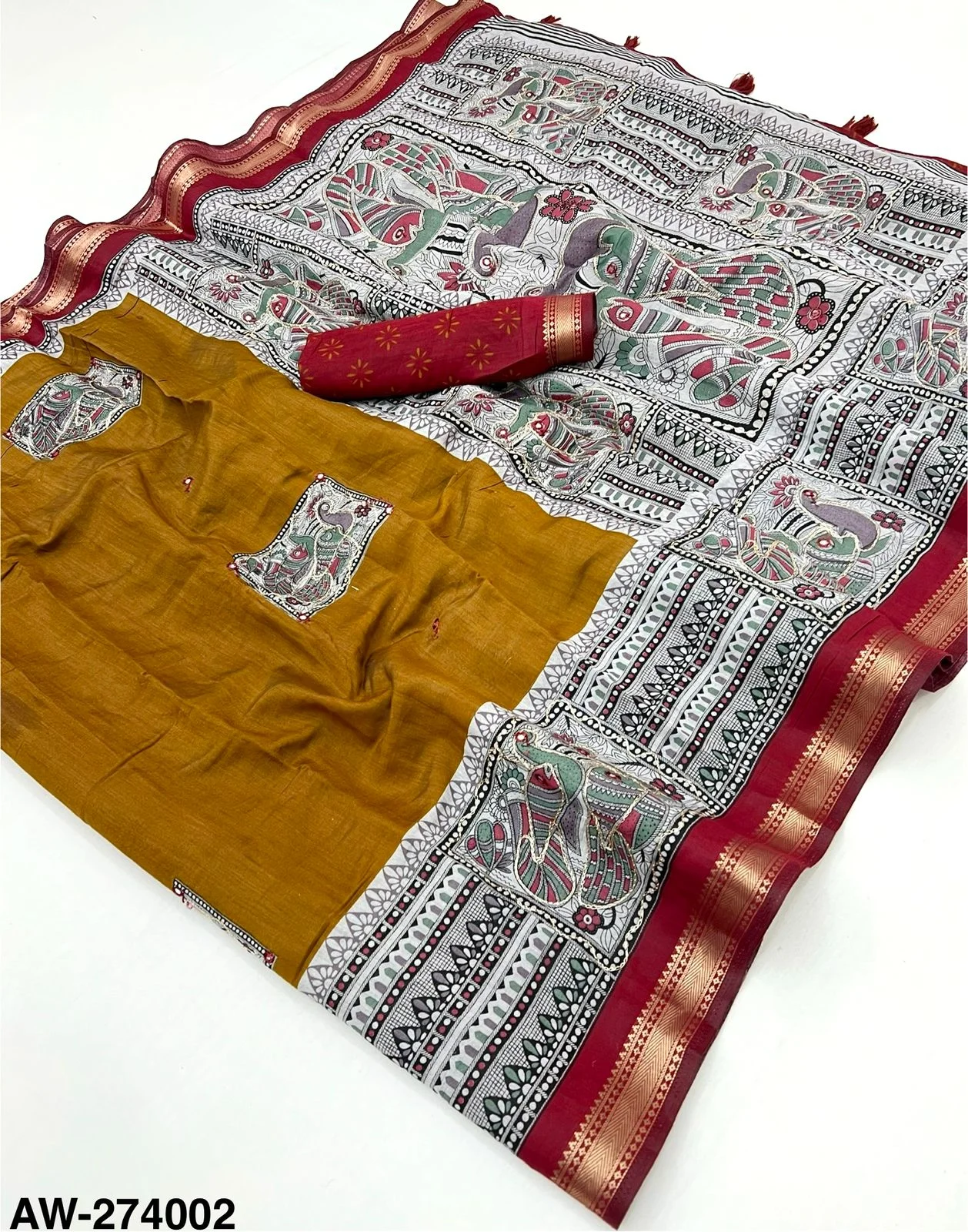 Rajyog 274001 to 4 Mul Cotton Aari Worked Fancy Saree Collection - Image 8