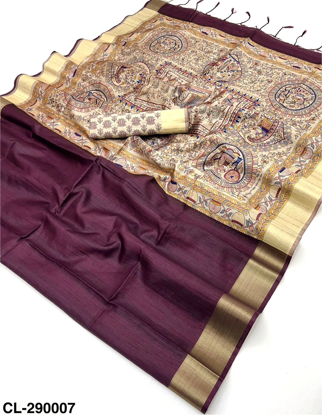 Rajyog Chitralekha 290001 to 9 Tussar Silk Plain Saree Collection