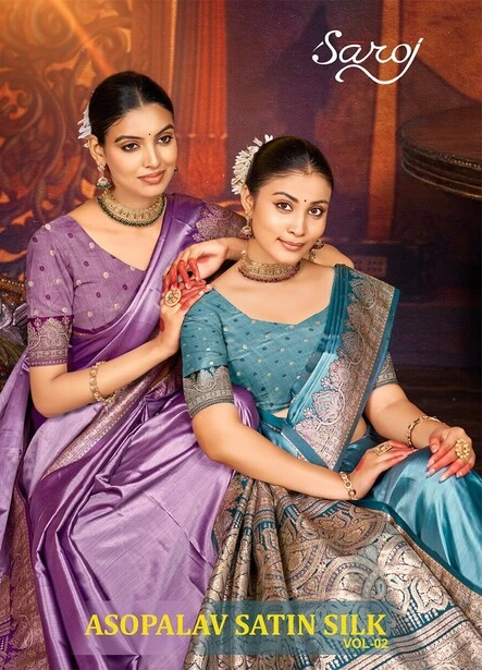 Saroj Asopalav Satin Silk Vol 2 Rich Pallu Saree Collection