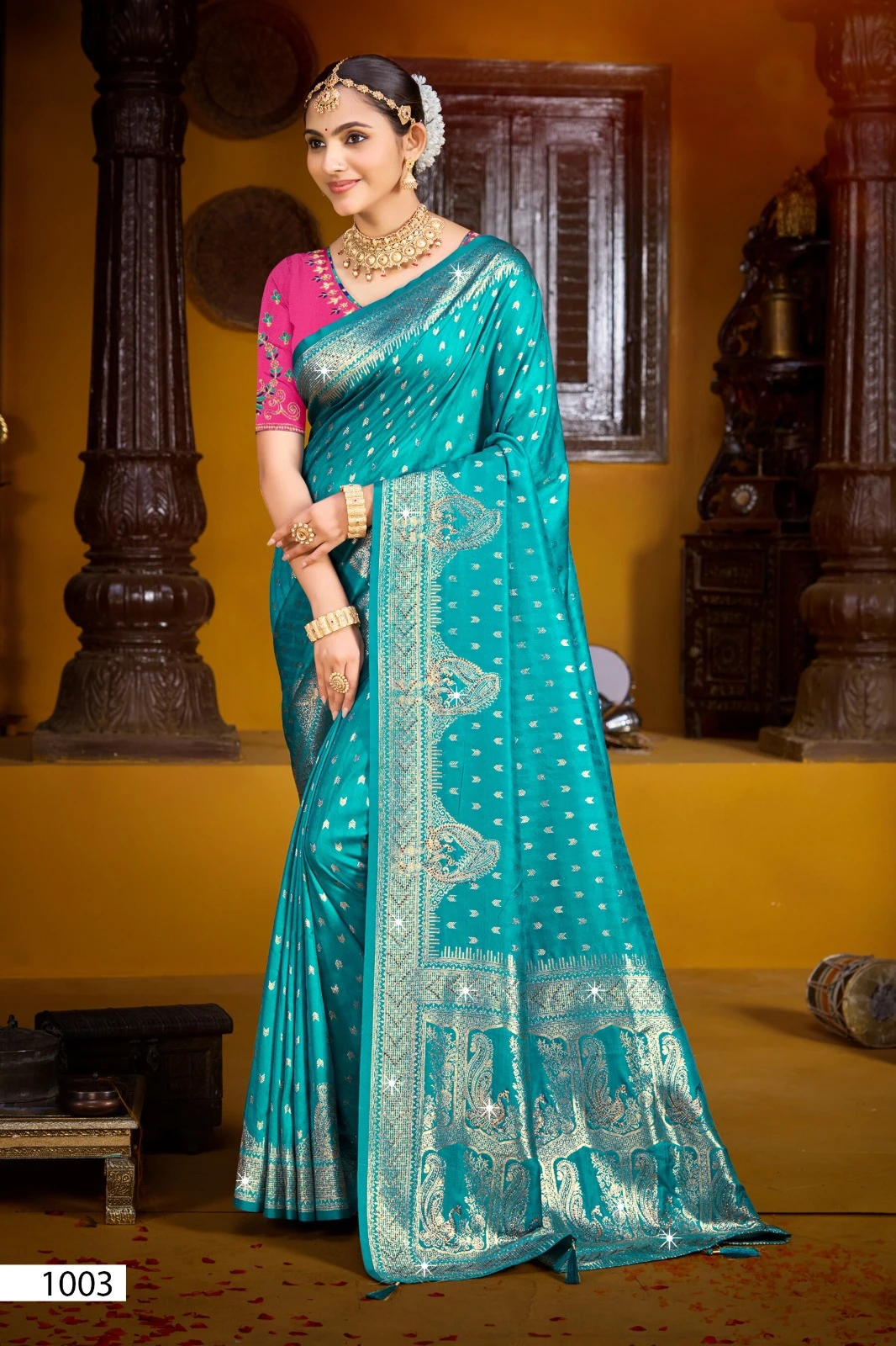 Saroj Gunjan Silk Saroski Vol 3 Silk Embroidery Saree Collection - Image 4