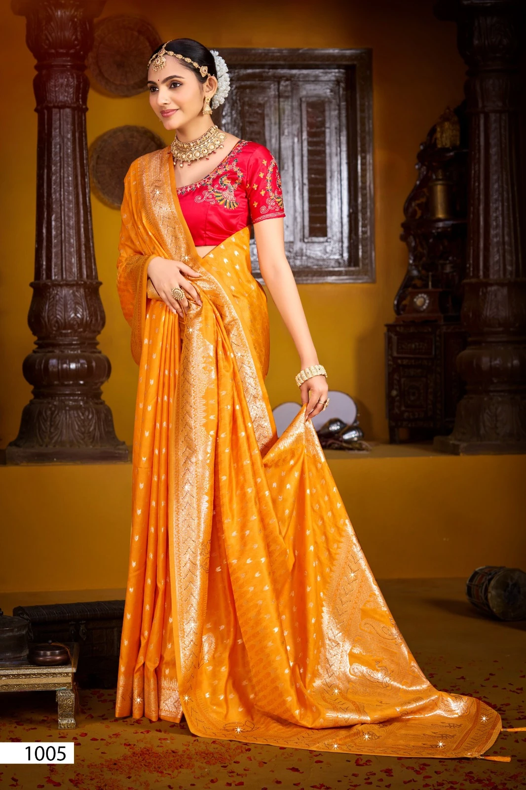 Saroj Gunjan Silk Saroski Vol 3 Silk Embroidery Saree Collection - Image 6