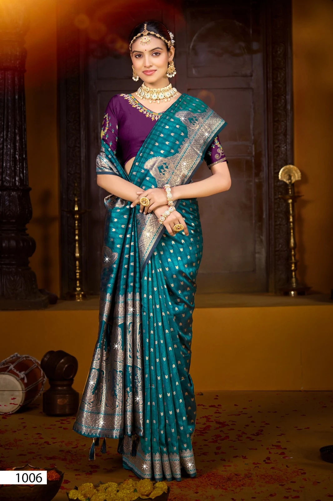 Saroj Gunjan Silk Saroski Vol 3 Silk Embroidery Saree Collection - Image 7