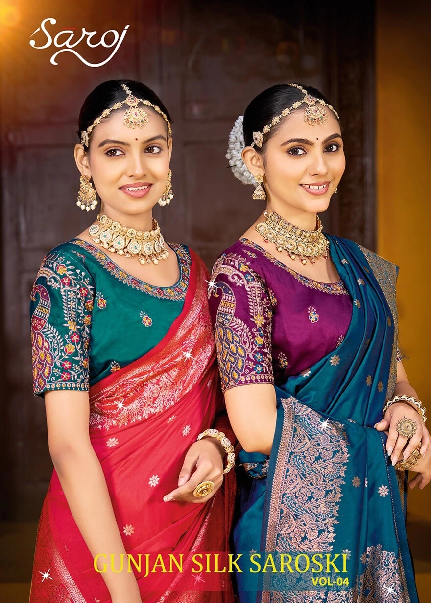 Saroj Gunjan Silk Saroski Vol 4 Silk Wedding Wear Saree Collection