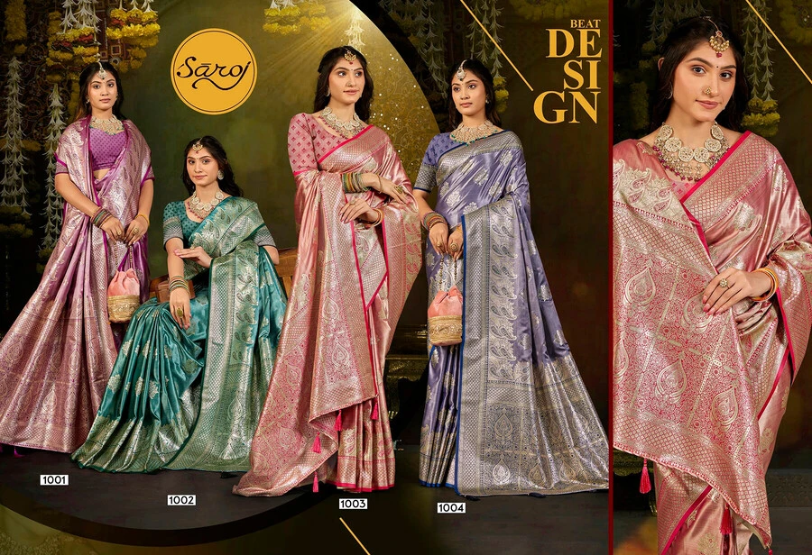Saroj Mishti Silk Saroski Vol 1 Satin Silk Fancy Saree Collection - Image 6