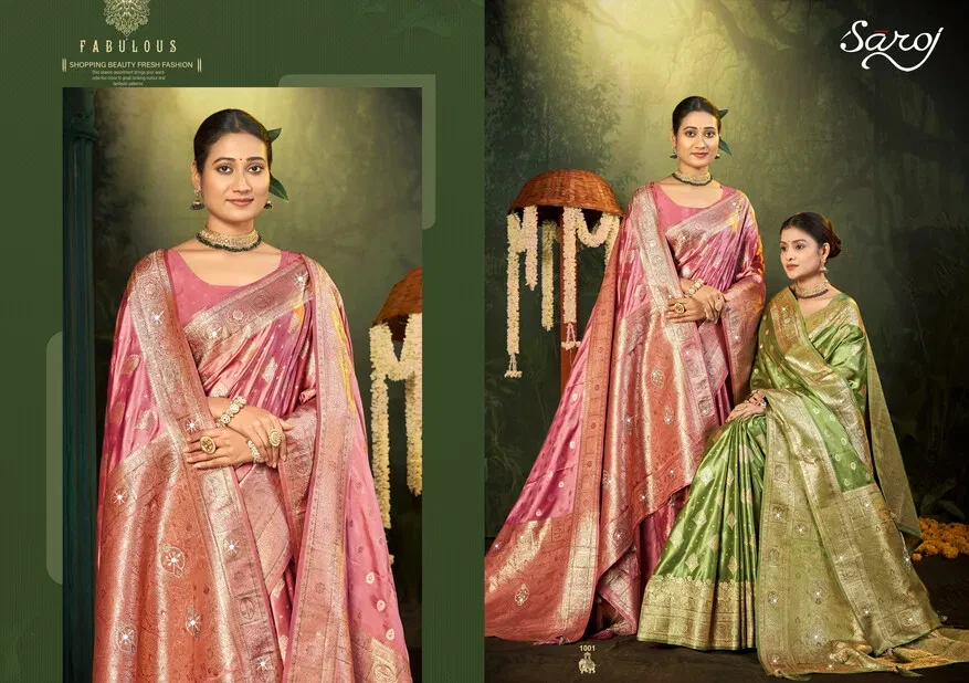 Saroj Rajdarbar Satin Saroski Vol 1 Silk Satin Saree Collection - Image 2