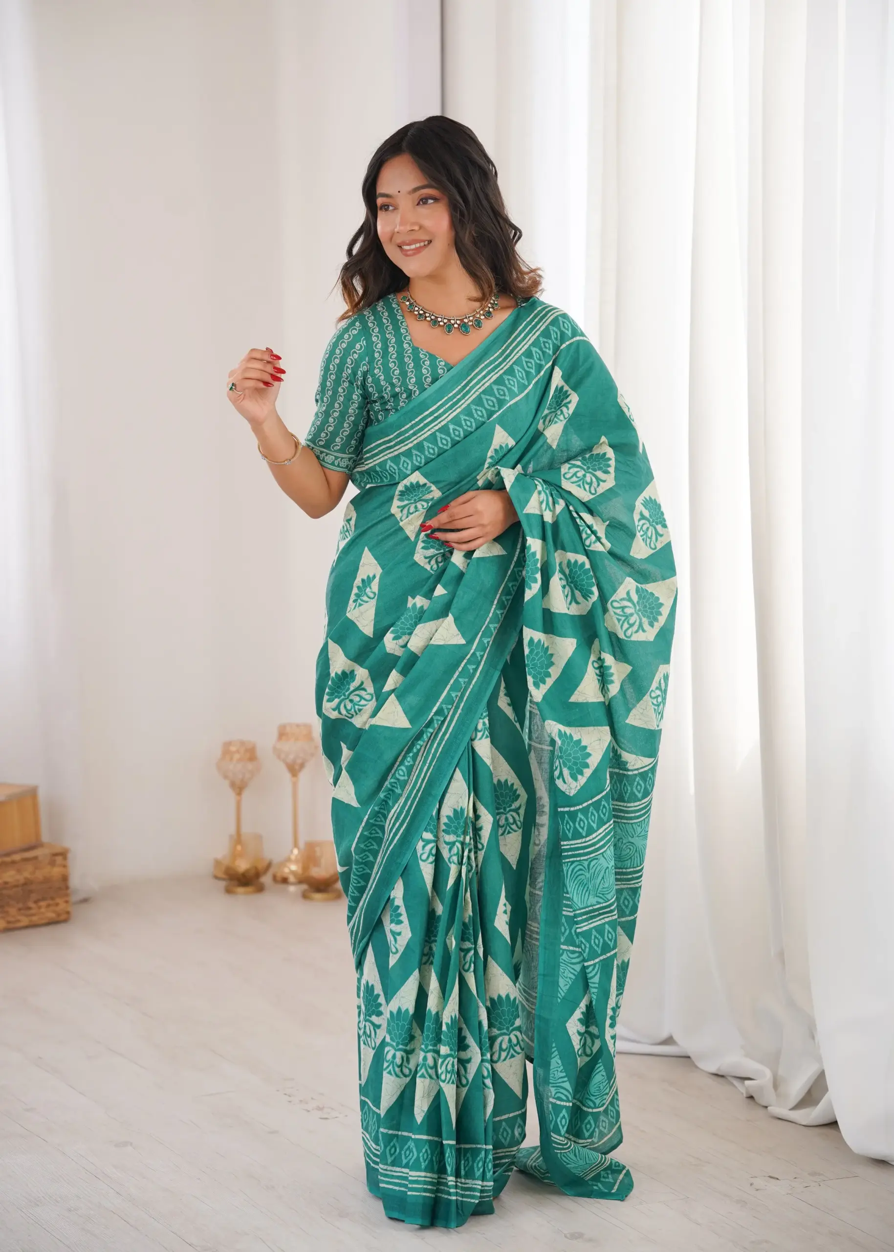 Scdf Bagru C Fancy Cotton Printed Saree Collection - Image 5