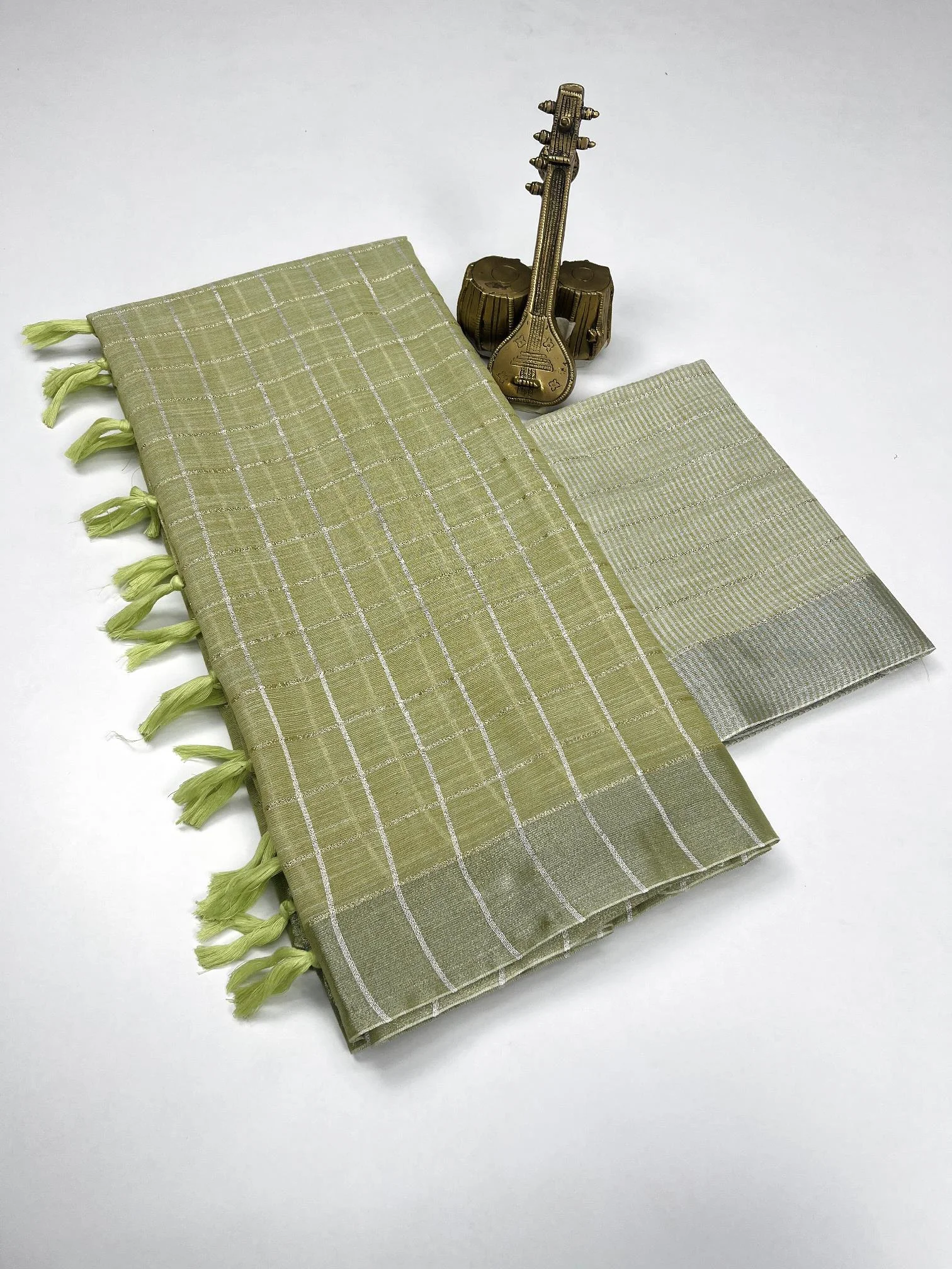 Scwt Linen a Linen Woven Tassel Daily Wear Saree Collection - Image 12