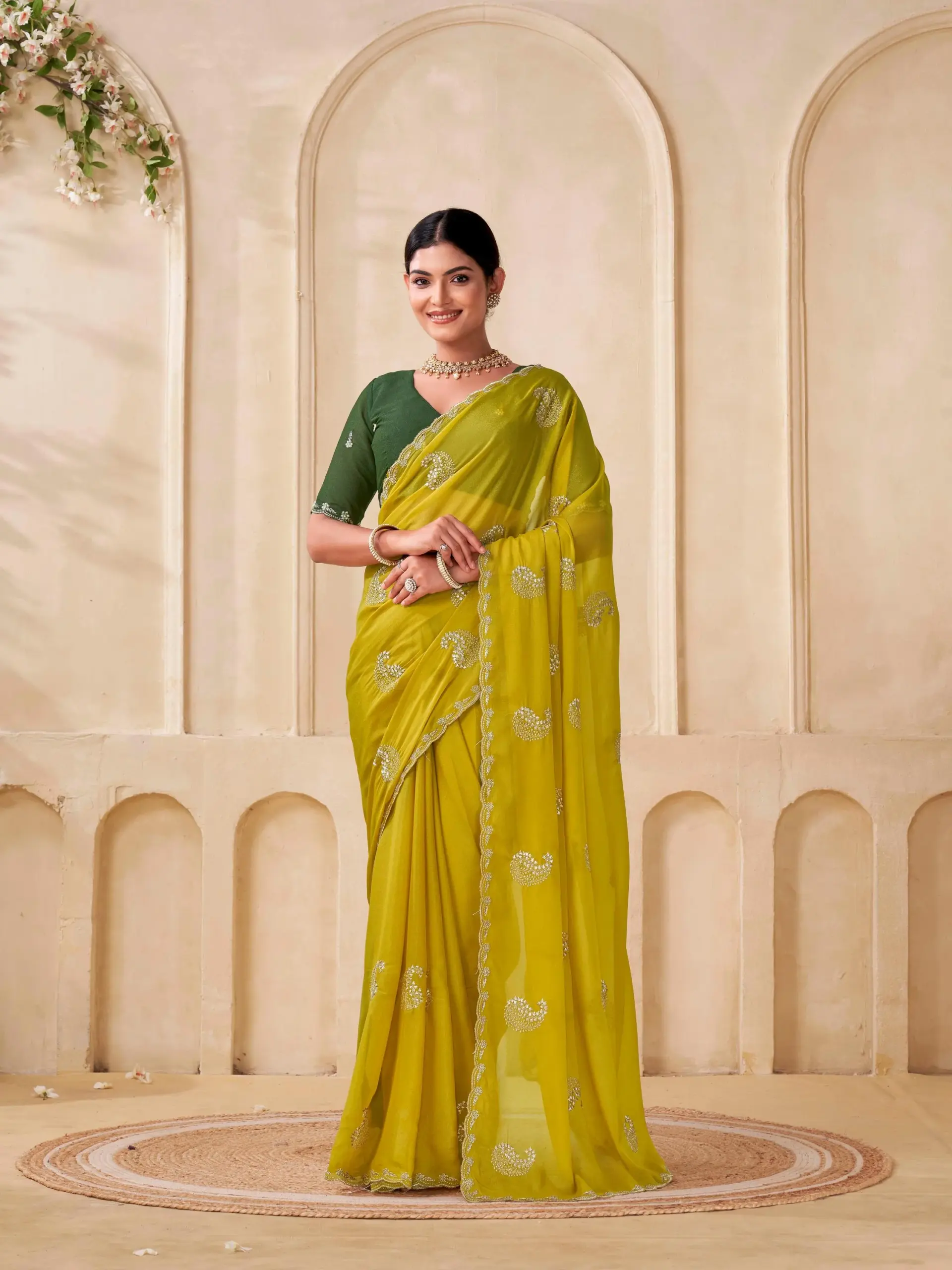 Shanta Modal Georgette Embroidery Zari Worked Saree Collection - Image 8