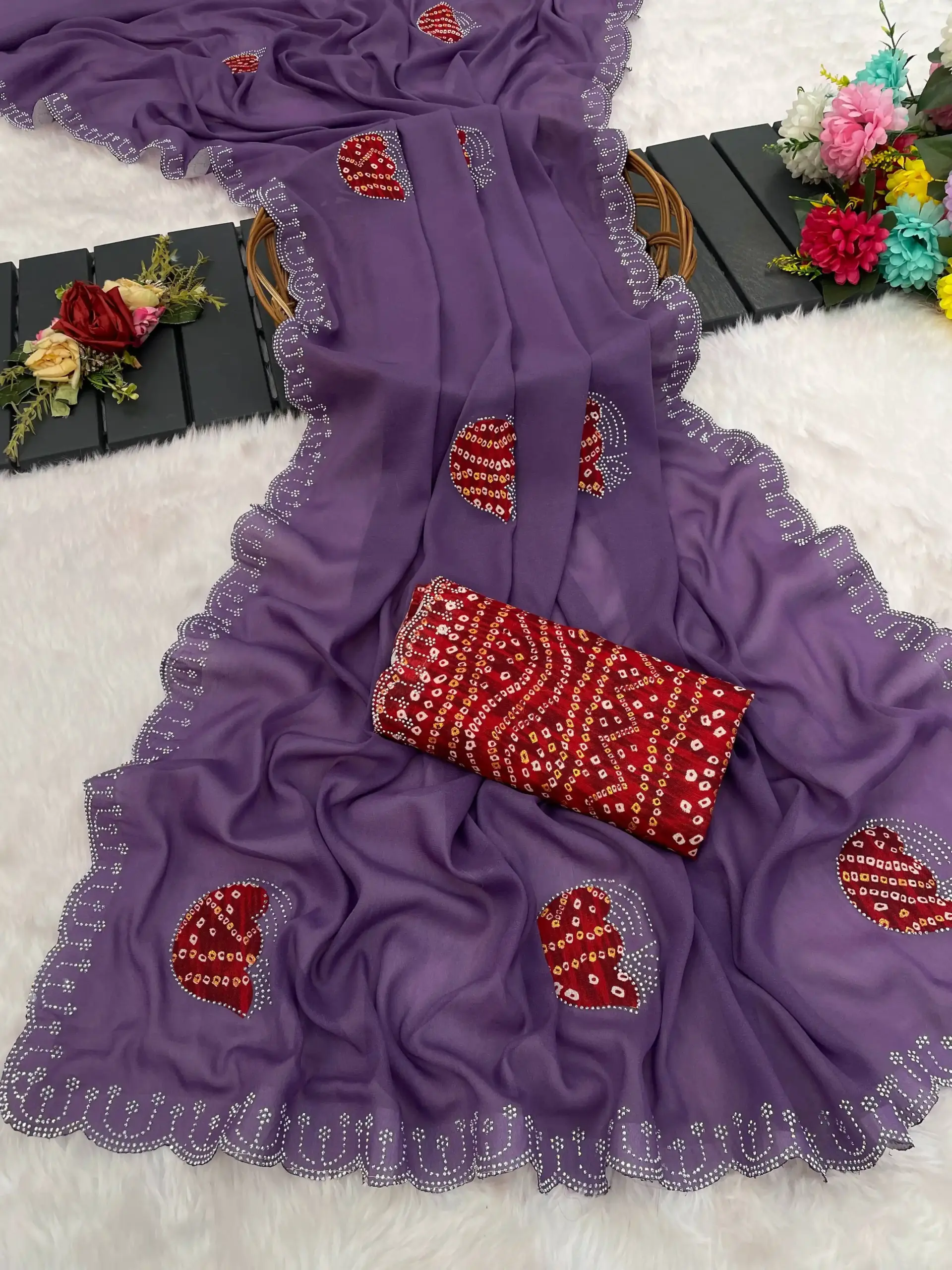 Star Women 6333 Modal Georgette Embellished Saree Collection - Image 4