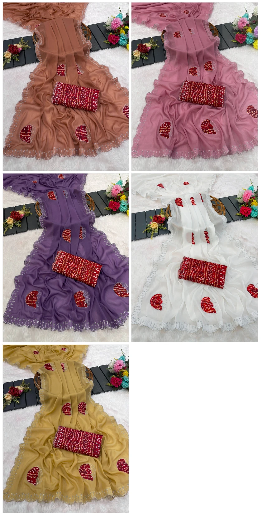 Star Women 6333 Modal Georgette Embellished Saree Collection - Image 7