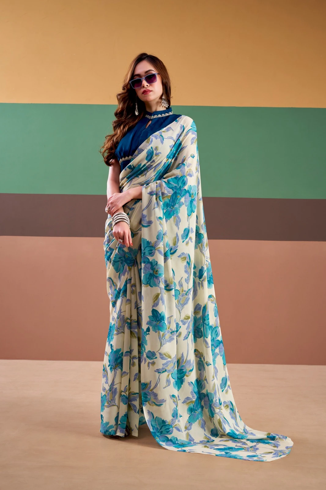 Taraa L 7008 Satin Silk Floral Printed Party Wear Saree Collection - Image 3