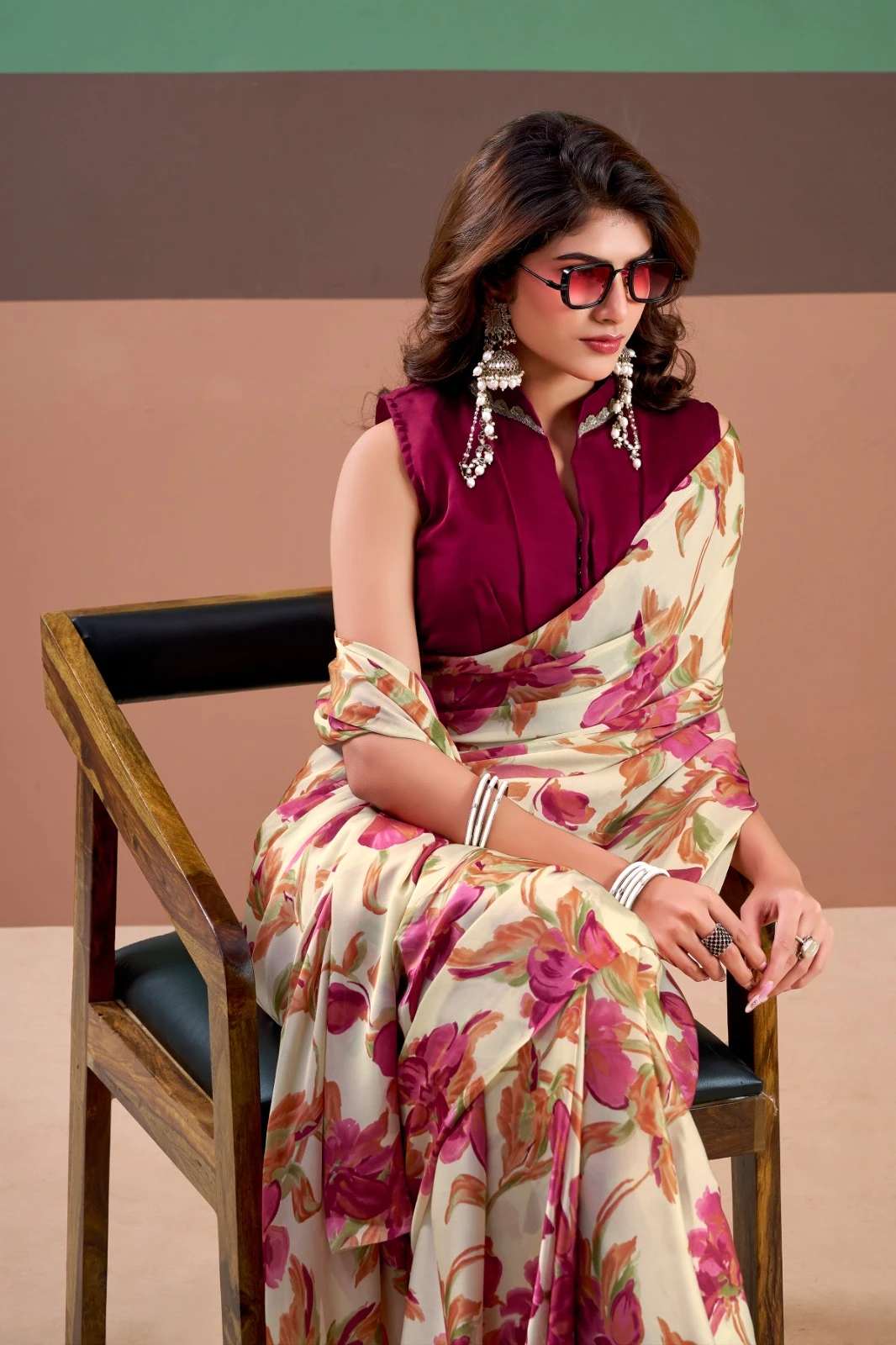 Taraa L 7008 Satin Silk Floral Printed Party Wear Saree Collection - Image 6