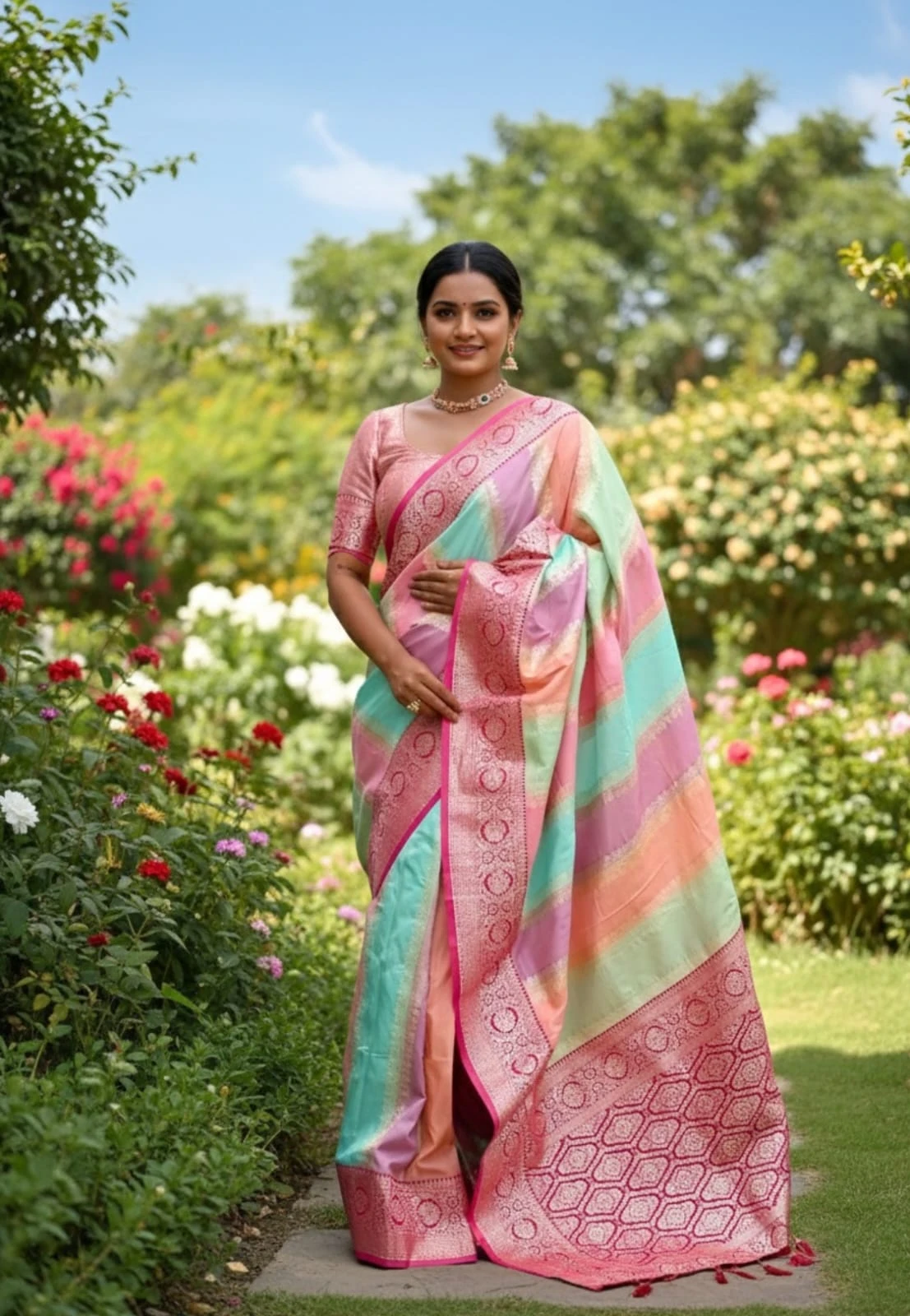 Vt 6080 T Soft Silk Zari Weaving Beautiful Premium Saree Collection - Image 3