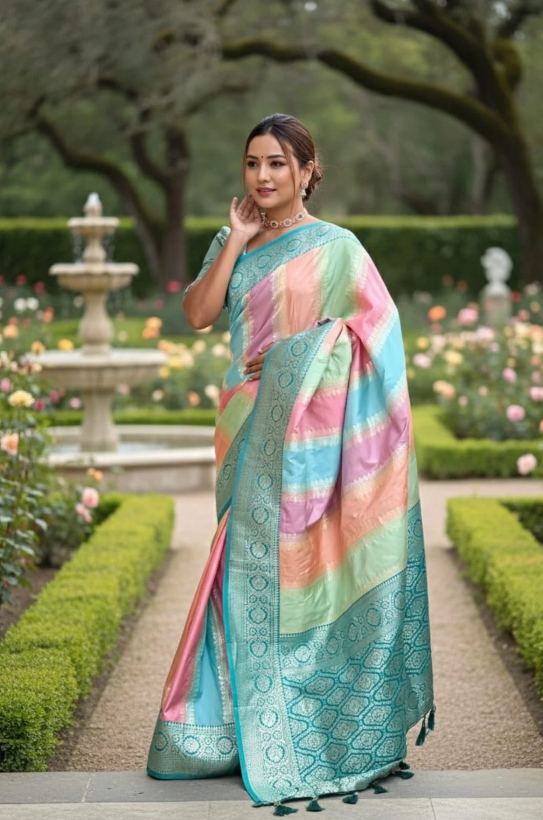 Vt 6080 T Soft Silk Zari Weaving Beautiful Premium Saree Collection - Image 5