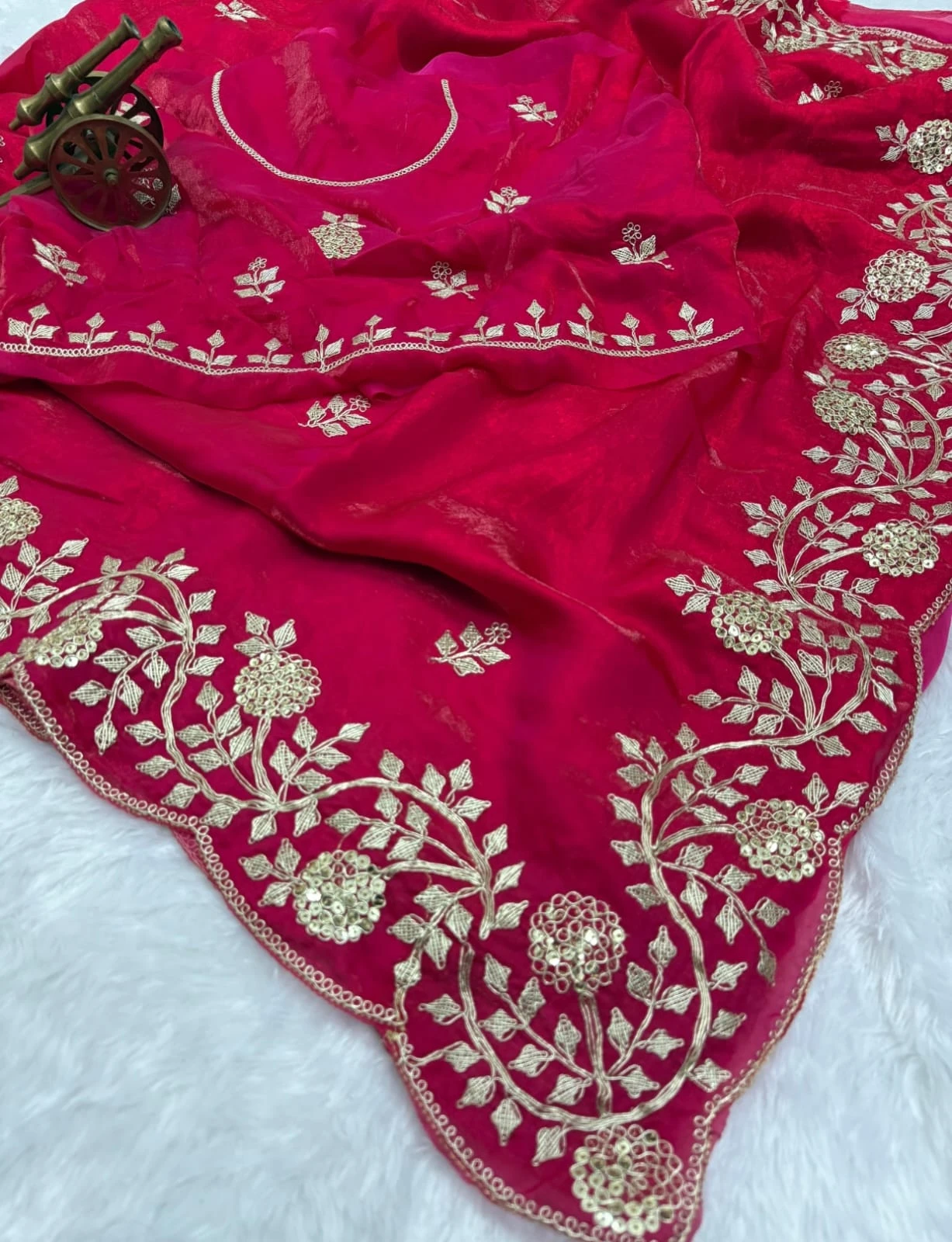 Vt 6083 T Fandy Satin Embroidery Worked Premium Saree Collection - Image 10
