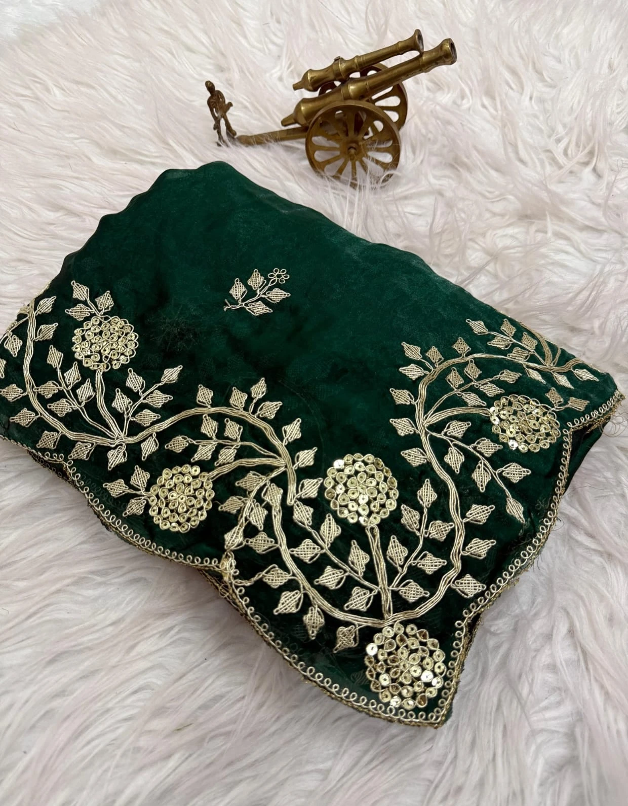 Vt 6083 T Fandy Satin Embroidery Worked Premium Saree Collection - Image 3