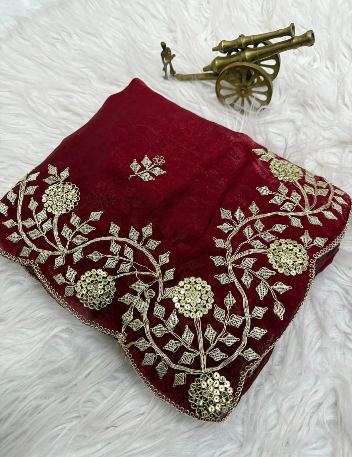 Vt 6083 T Fandy Satin Embroidery Worked Premium Saree Collection - Image 4