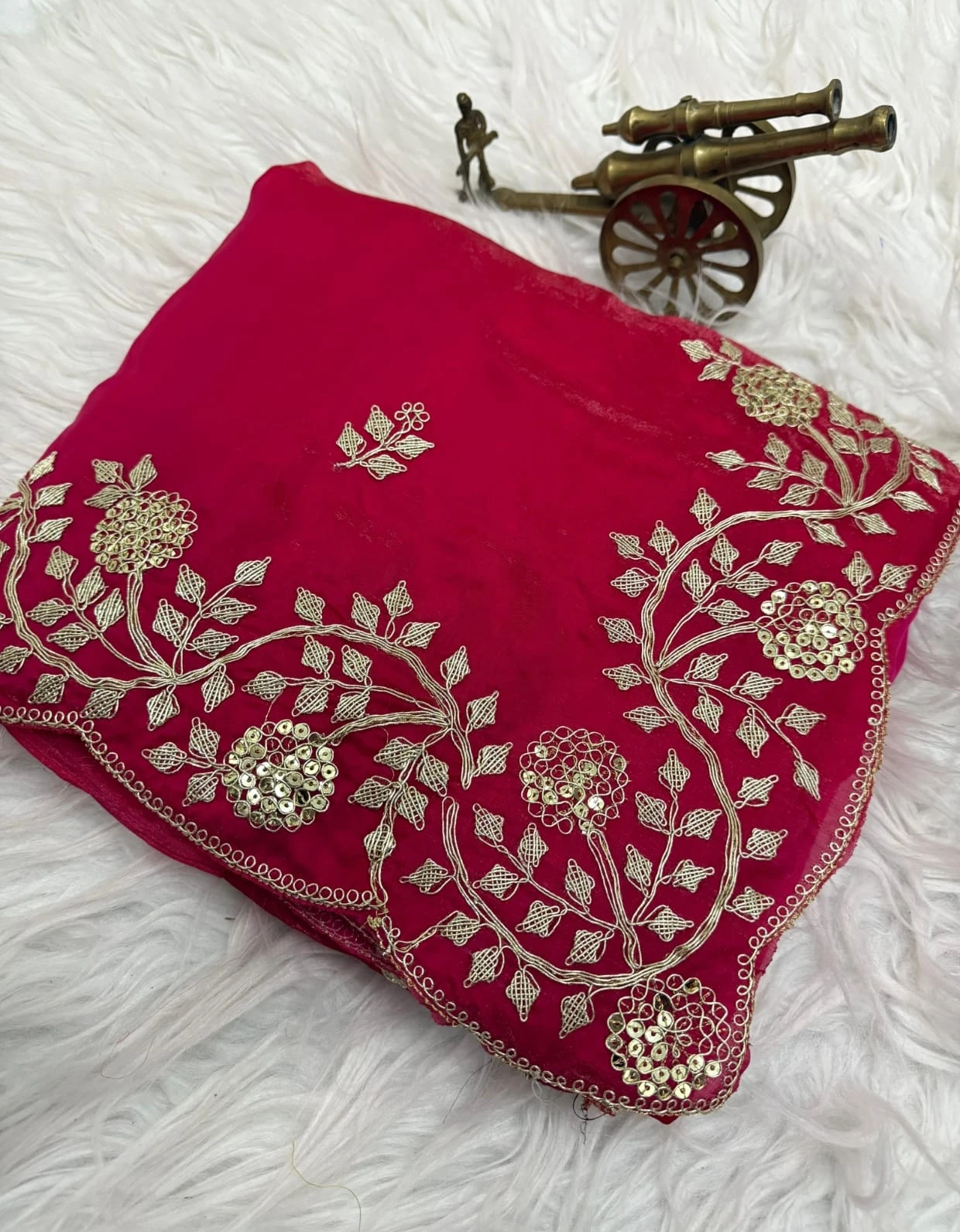 Vt 6083 T Fandy Satin Embroidery Worked Premium Saree Collection - Image 6