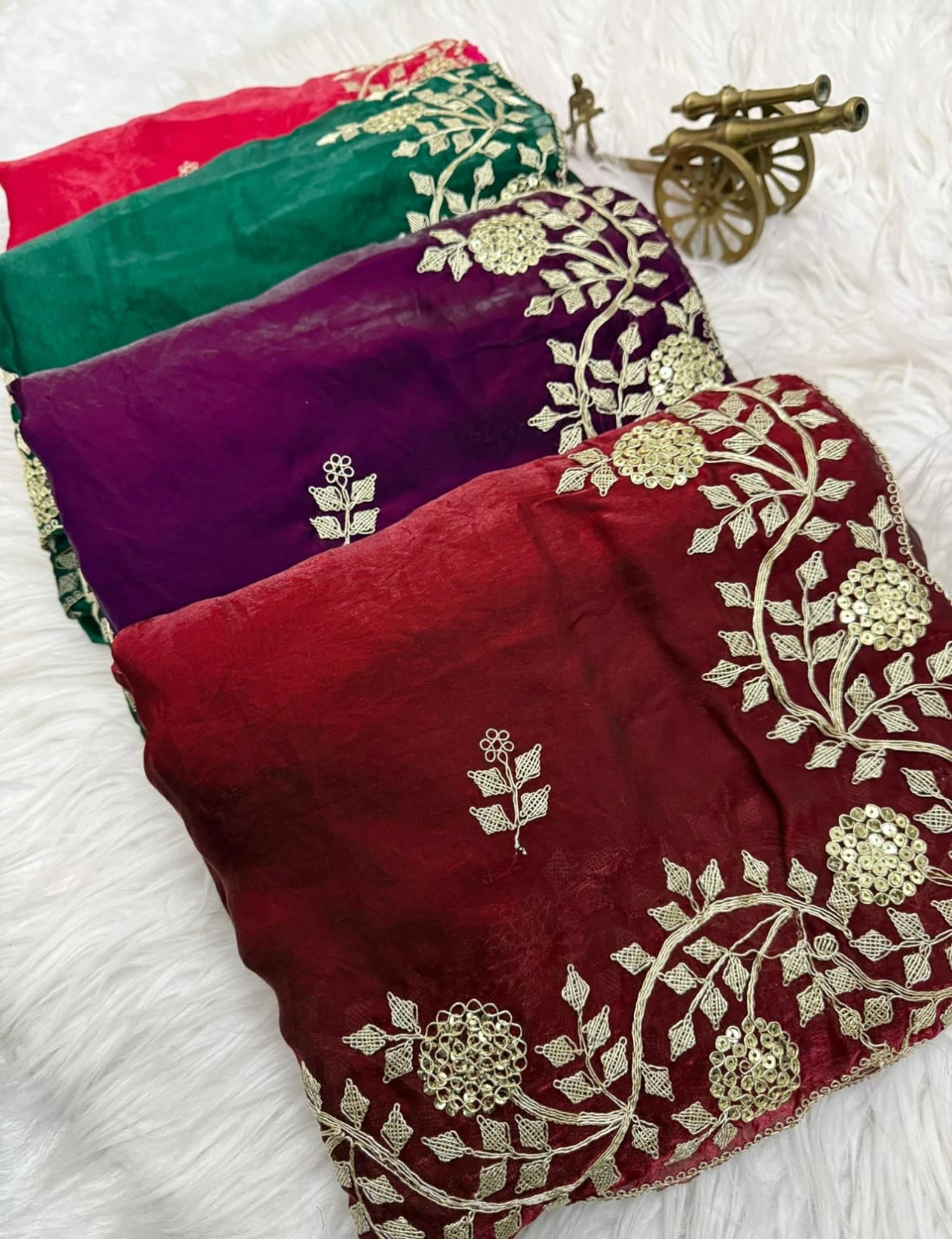 Vt 6083 T Fandy Satin Embroidery Worked Premium Saree Collection - Image 7