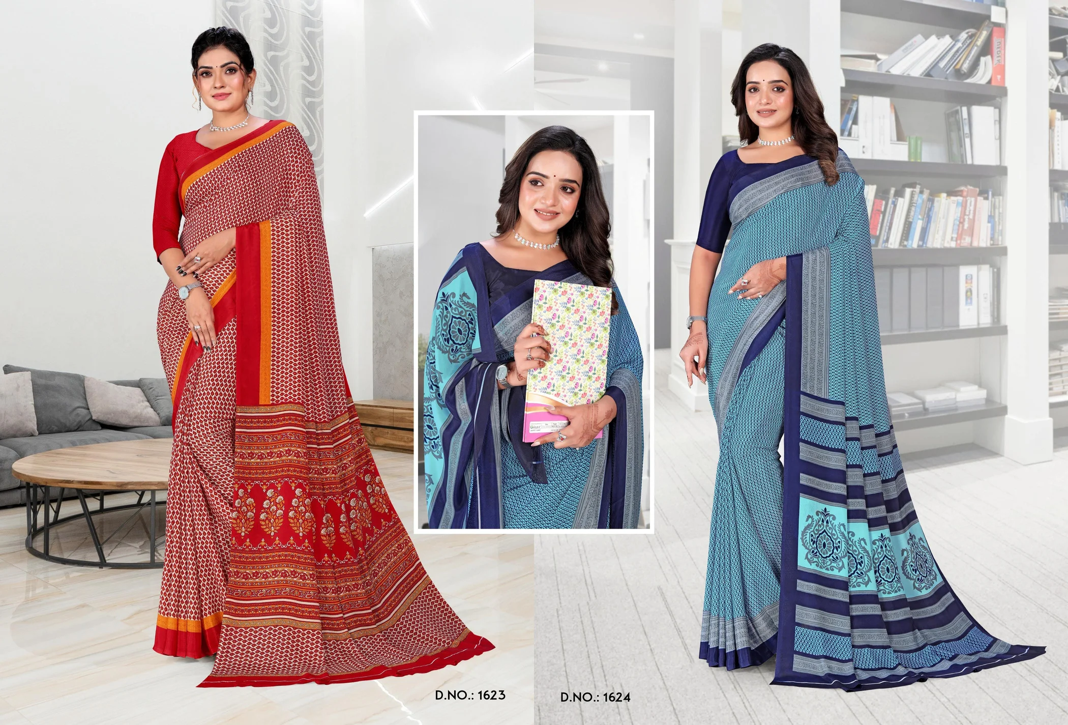 Angoori Crape Vol 7 Printed Crepe Uniform Saree Collection - Image 11