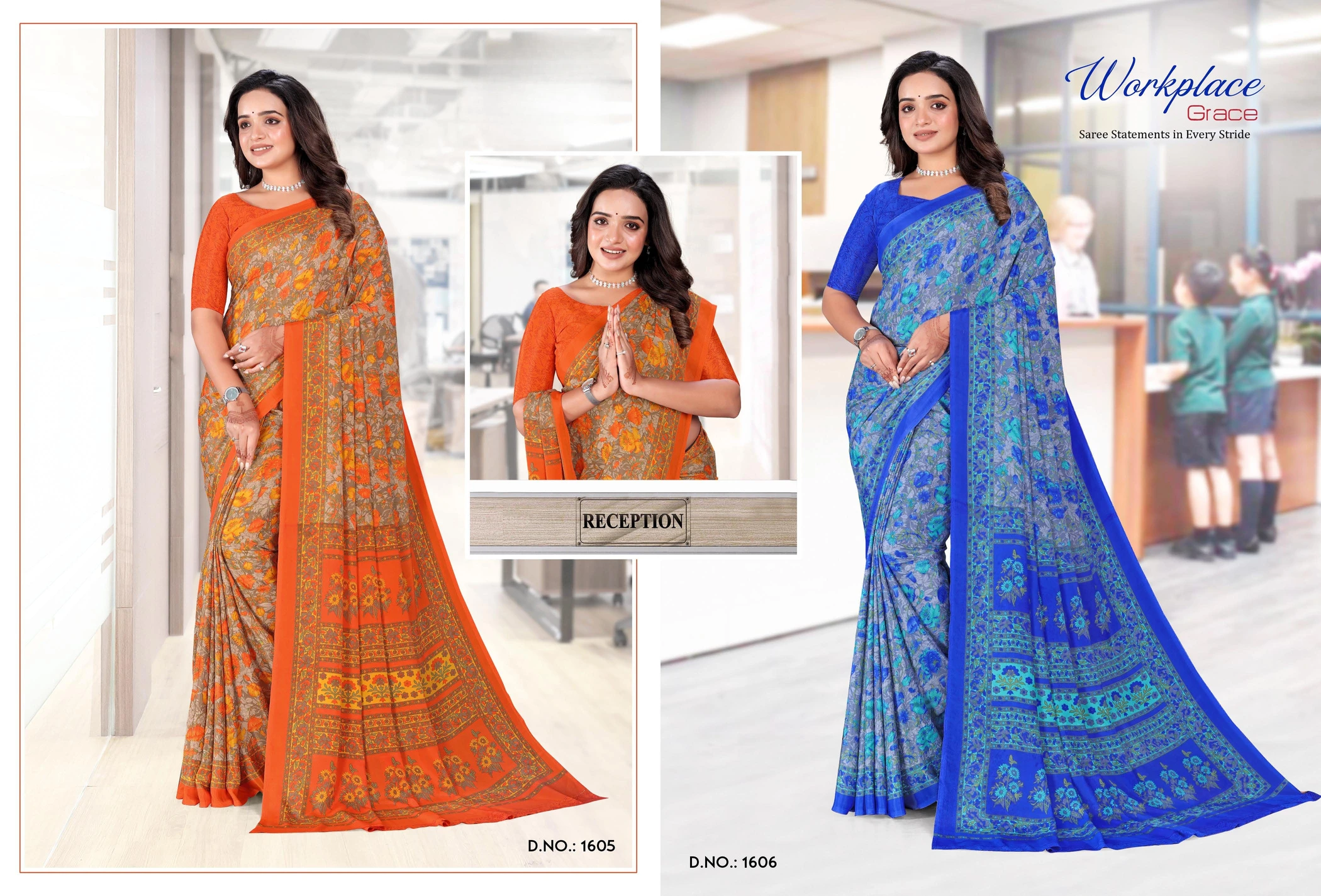 Angoori Crape Vol 7 Printed Crepe Uniform Saree Collection - Image 15
