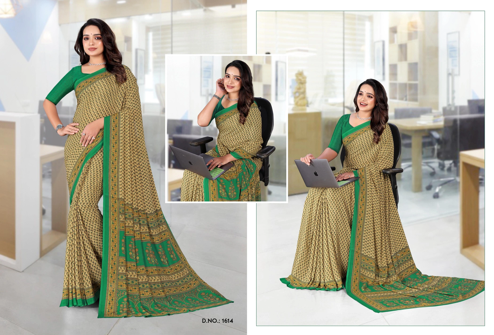 Angoori Crape Vol 7 Printed Crepe Uniform Saree Collection - Image 2