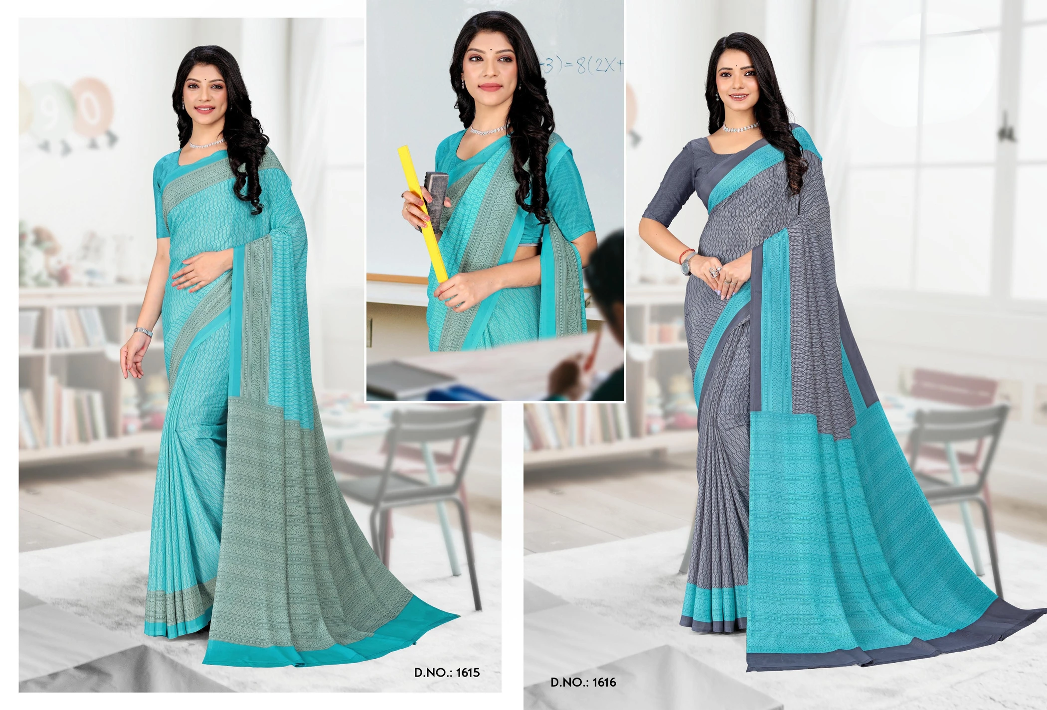 Angoori Crape Vol 7 Printed Crepe Uniform Saree Collection - Image 8