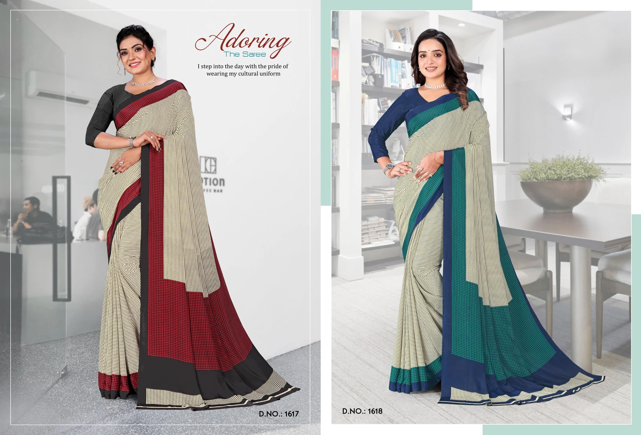 Angoori Crape Vol 7 Printed Crepe Uniform Saree Collection - Image 9
