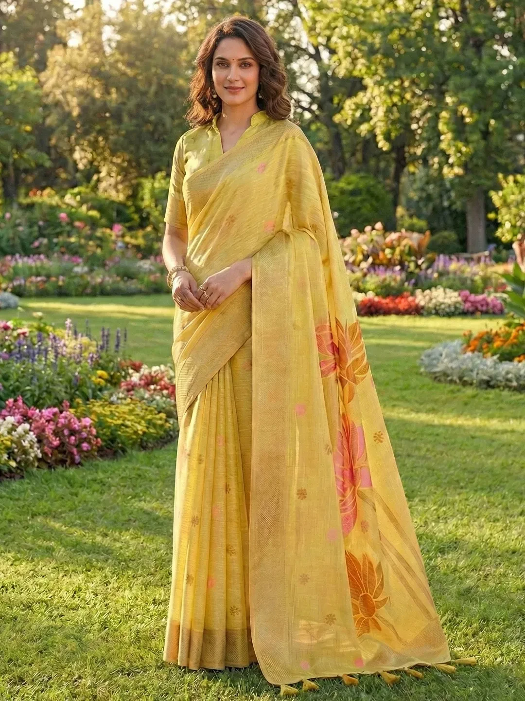 Ast Pankhudi Soft Linen Cotton Festival Saree Collection