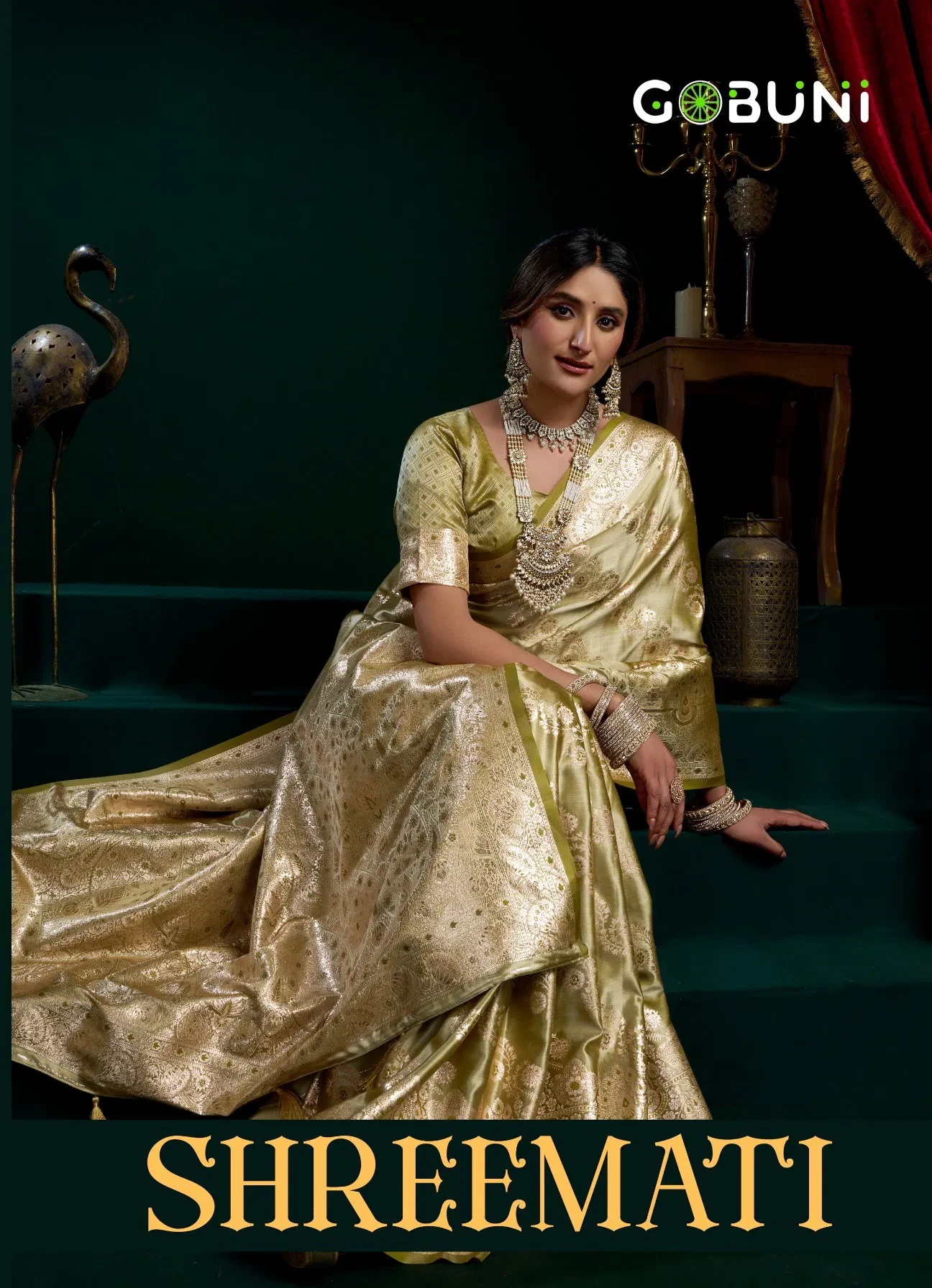 Gobuni Shreemati Satin Silk Fancy Pumpum Pallu Saree Collection