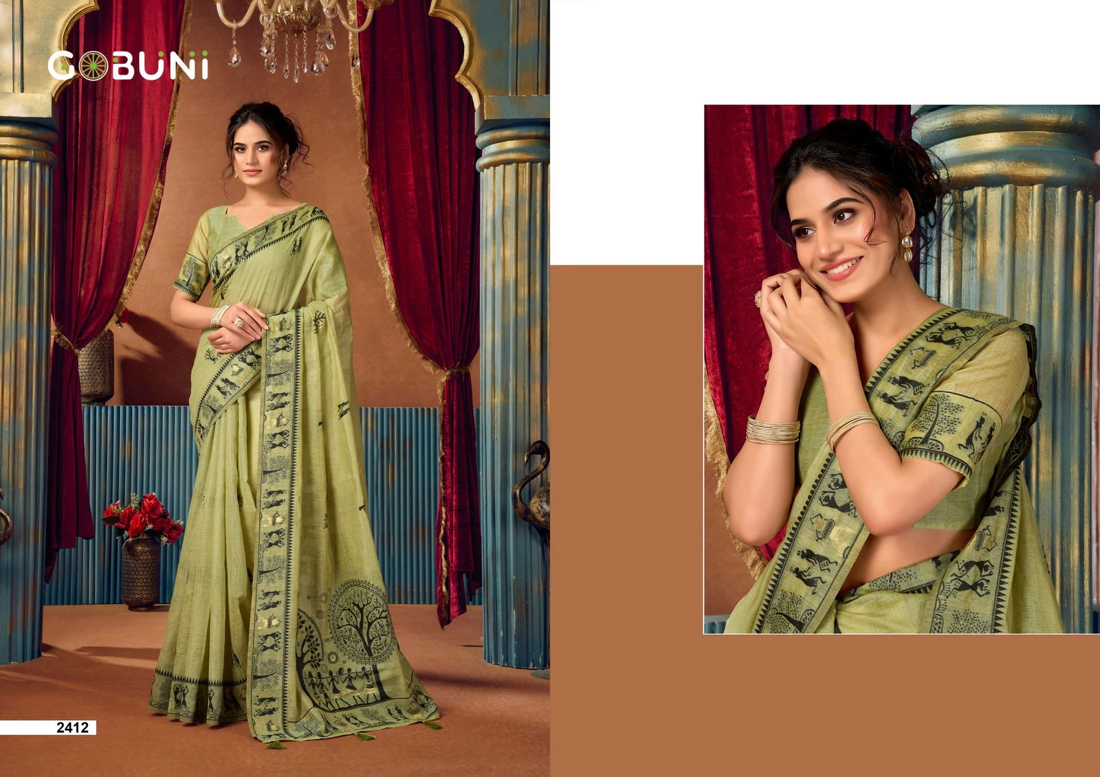 Gobuni Sowmya Vol 2 Modal Worli Work Festival Wear Saree Collection - Image 3