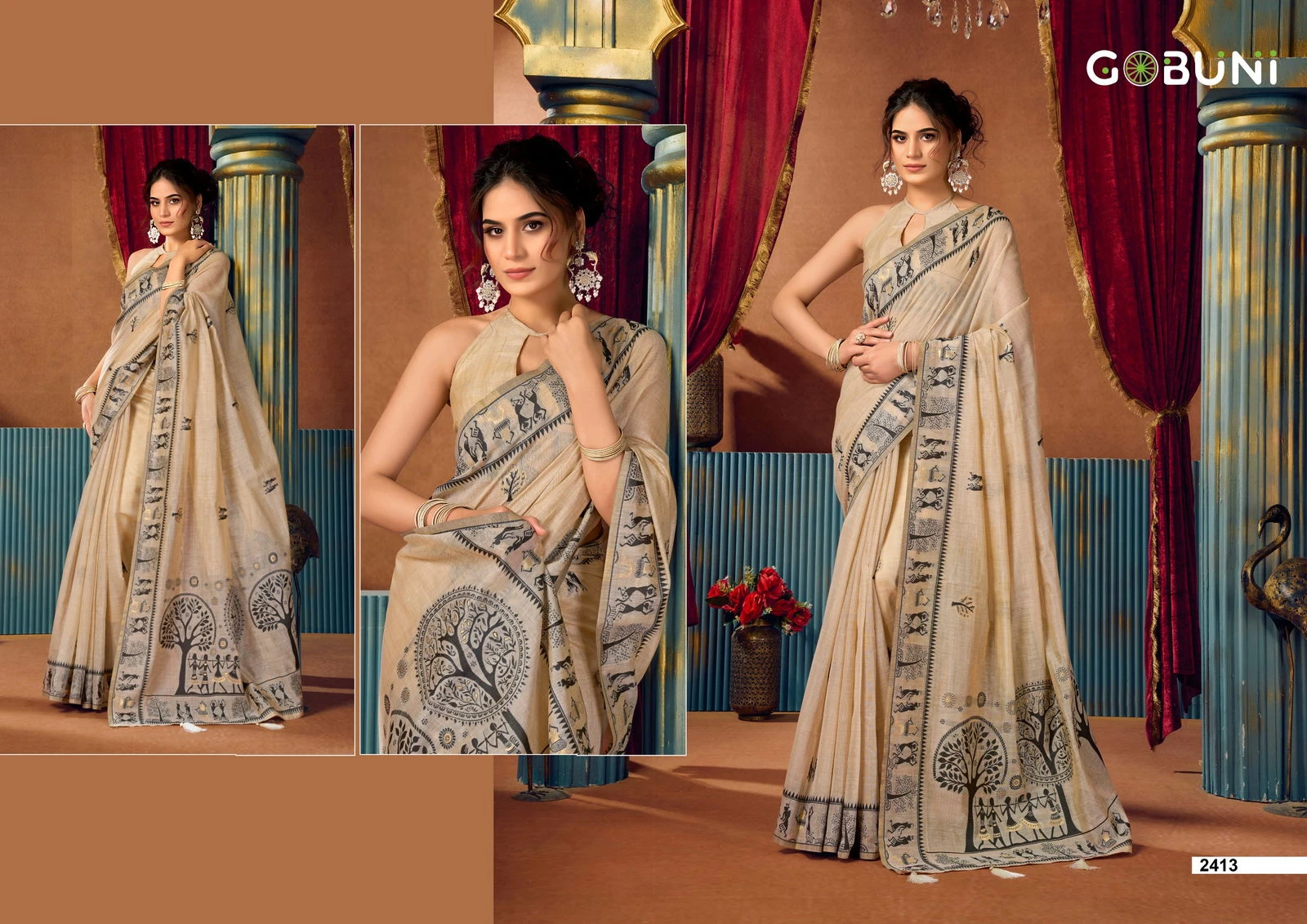 Gobuni Sowmya Vol 2 Modal Worli Work Festival Wear Saree Collection - Image 4