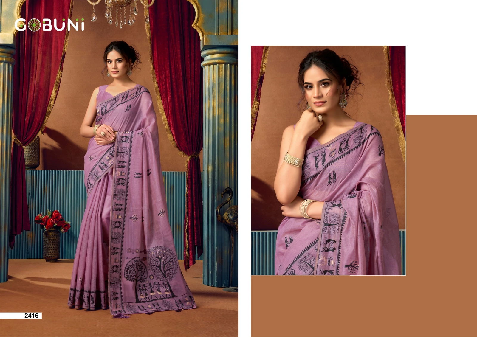 Gobuni Sowmya Vol 2 Modal Worli Work Festival Wear Saree Collection - Image 7