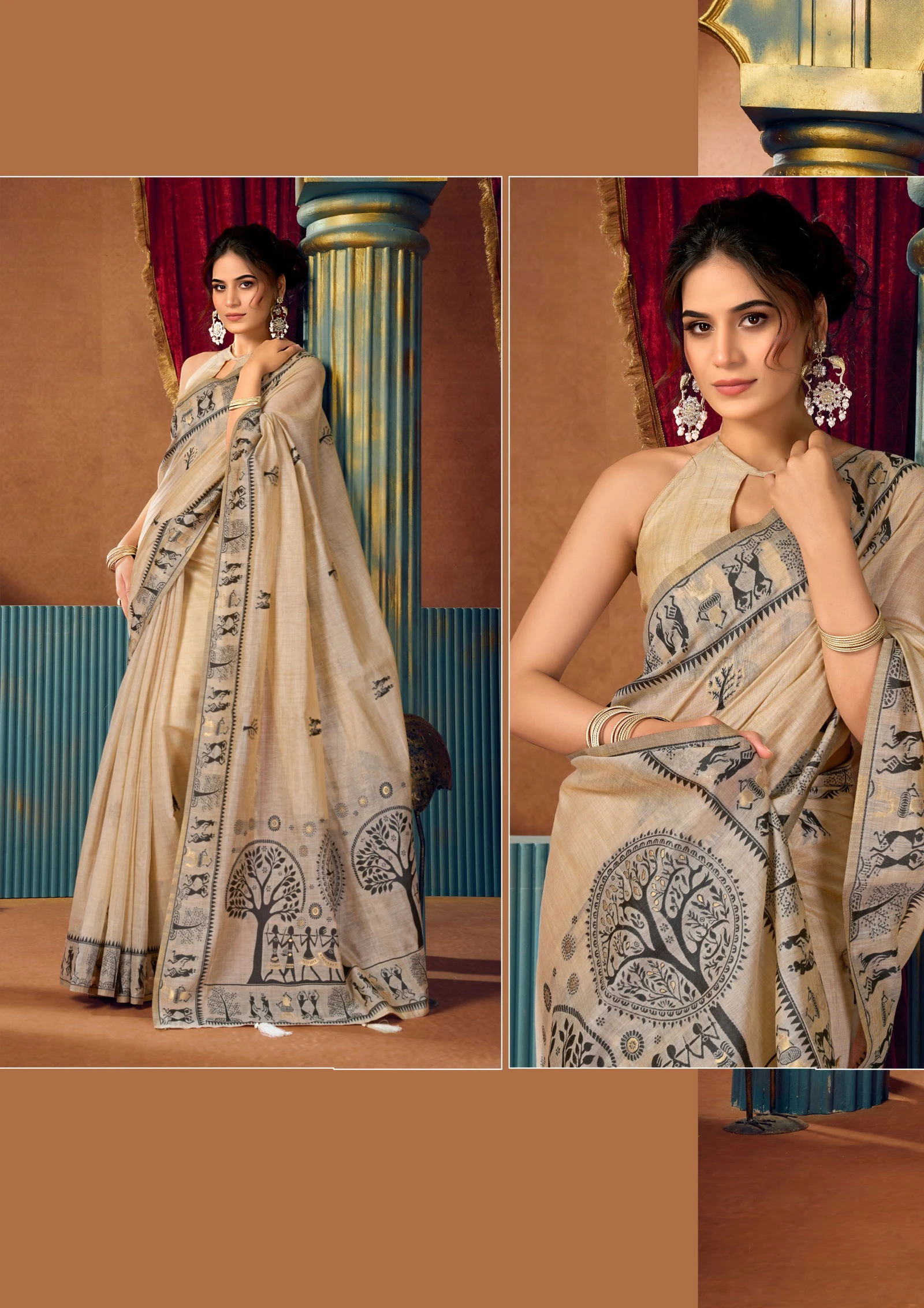 Gobuni Sowmya Vol 2 Modal Worli Work Festival Wear Saree Collection - Image 8