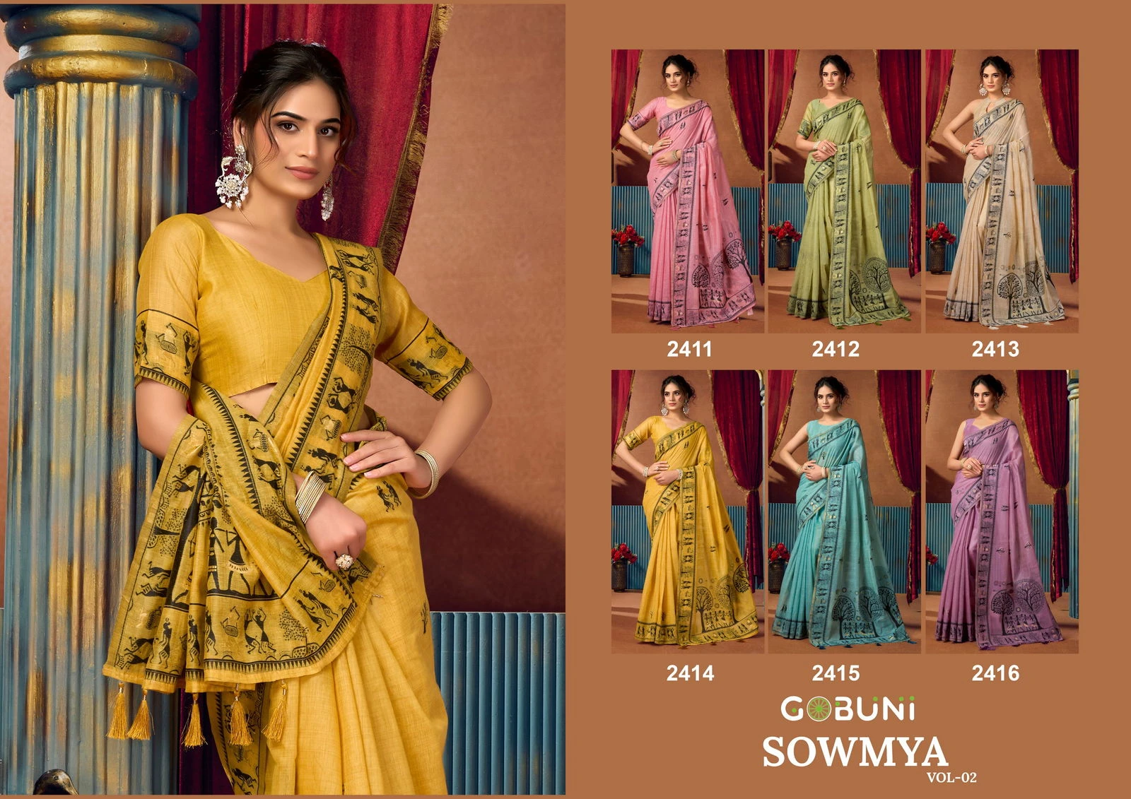 Gobuni Sowmya Vol 2 Modal Worli Work Festival Wear Saree Collection - Image 9