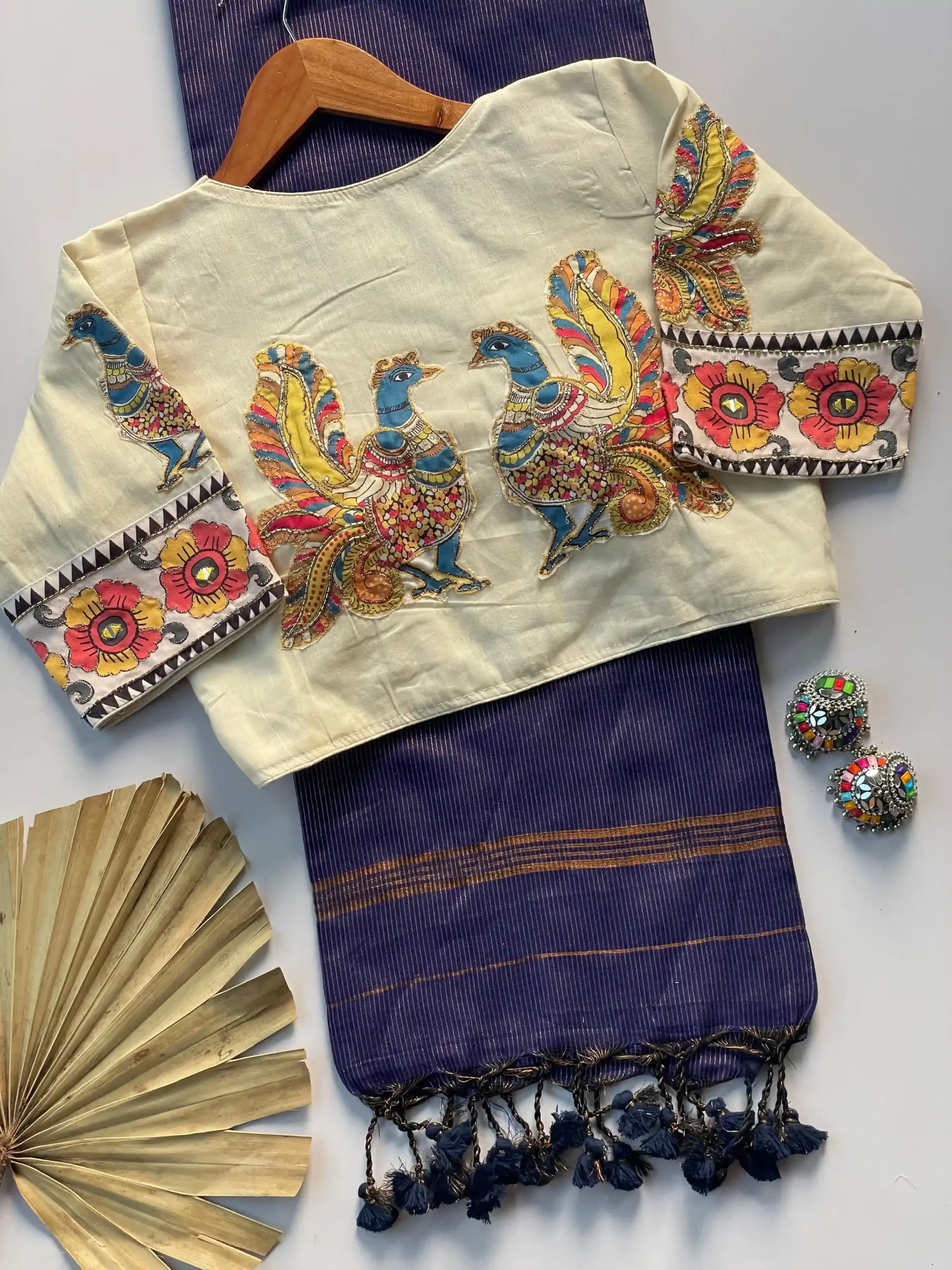 Khadi Vol 3 Khadi Cotton Jari Lining Saree and Blouse Apllic Work Collection - Image 3