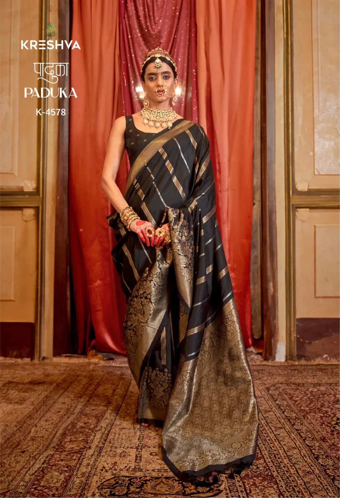 Kresha Paduka Silk with Zari Weaving Fancy Saree Collection - Image 2