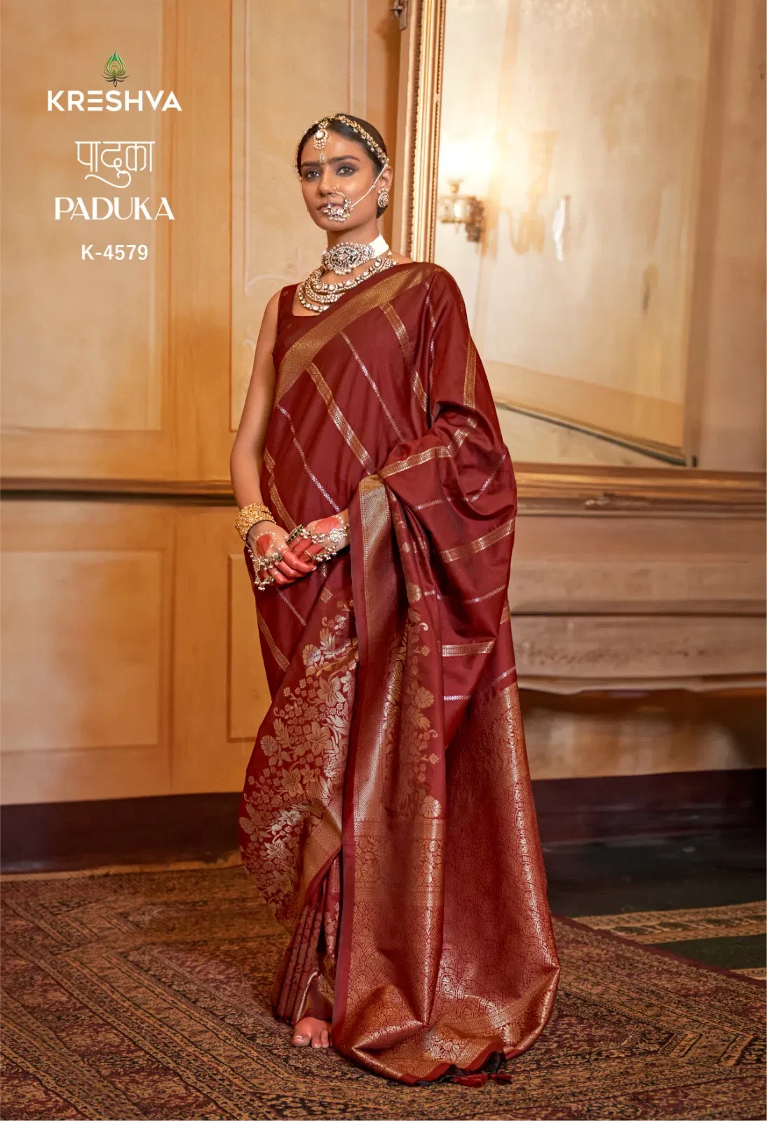 Kresha Paduka Silk with Zari Weaving Fancy Saree Collection - Image 3