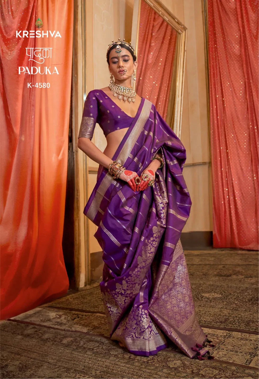 Kresha Paduka Silk with Zari Weaving Fancy Saree Collection - Image 4