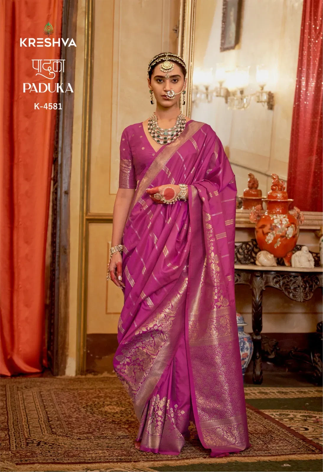 Kresha Paduka Silk with Zari Weaving Fancy Saree Collection - Image 6