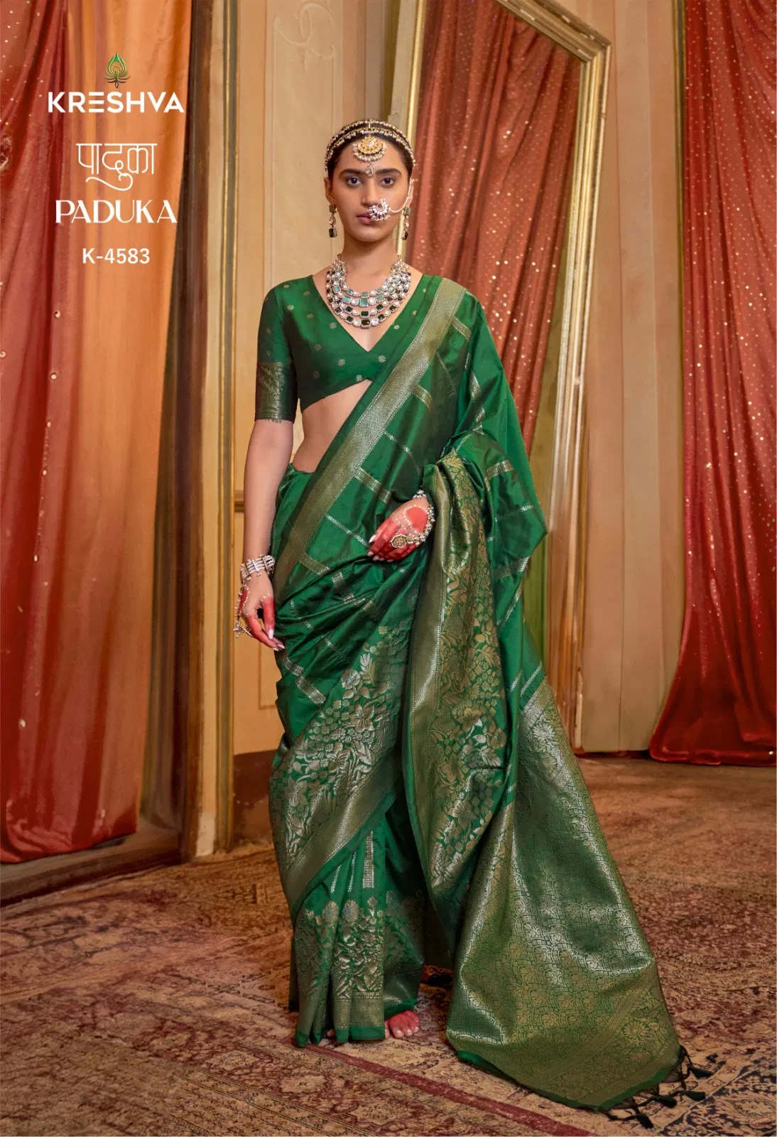 Kresha Paduka Silk with Zari Weaving Fancy Saree Collection - Image 7