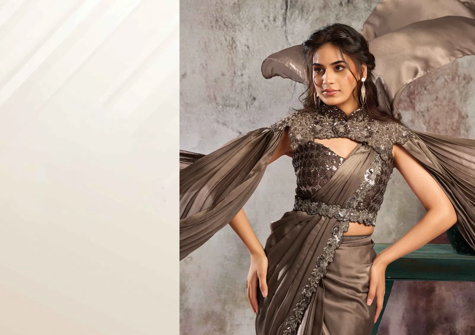 Mahotsav Selene Organza Silk with Embroidery Ready to Wear Saree - Image 12