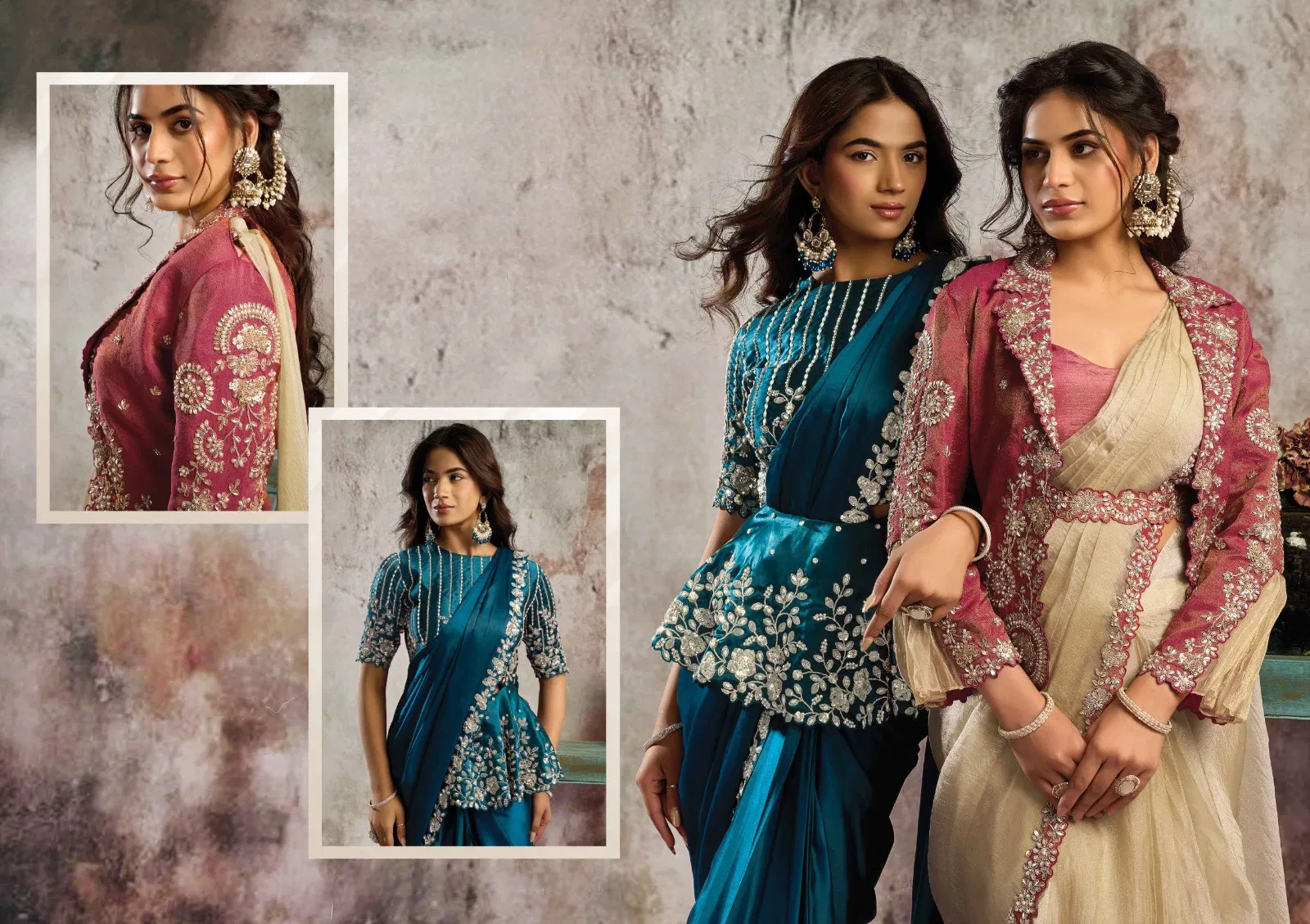 Mahotsav Selene Organza Silk with Embroidery Ready to Wear Saree - Image 13