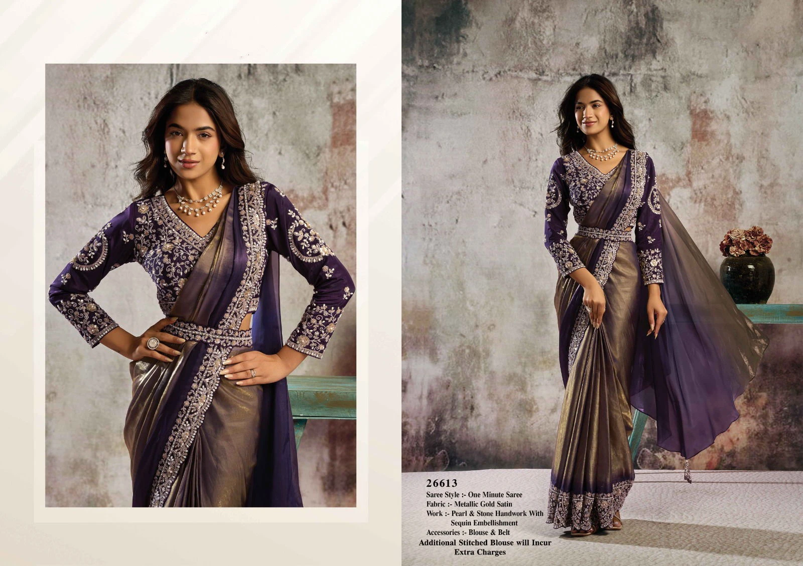 Mahotsav Selene Organza Silk with Embroidery Ready to Wear Saree - Image 15