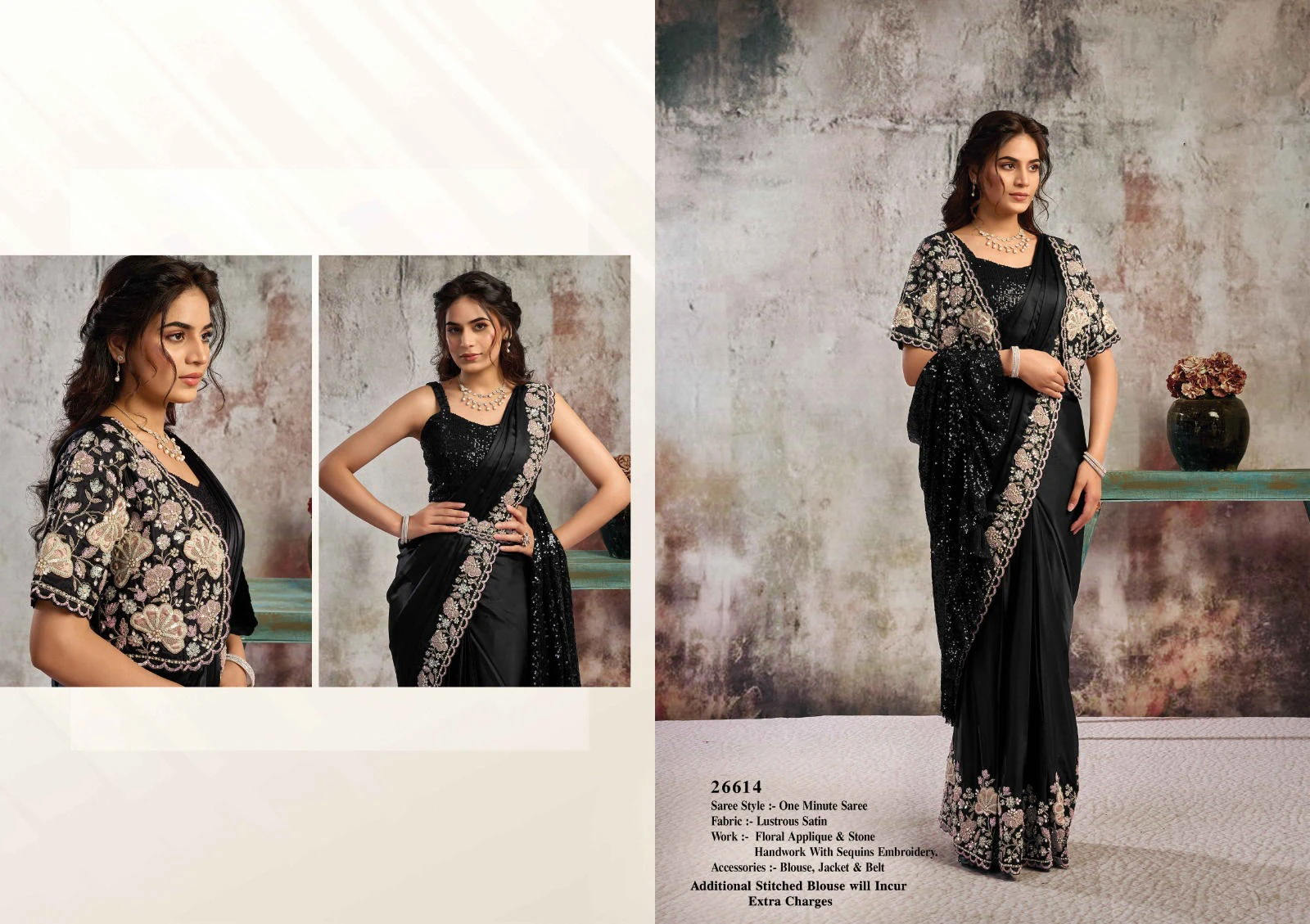 Mahotsav Selene Organza Silk with Embroidery Ready to Wear Saree - Image 16