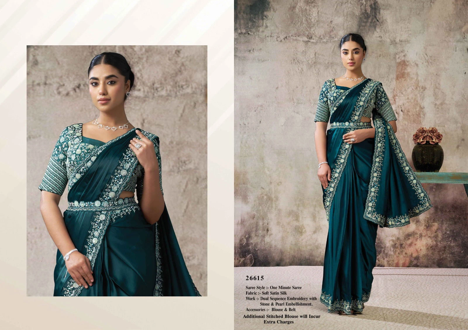 Mahotsav Selene Organza Silk with Embroidery Ready to Wear Saree - Image 17