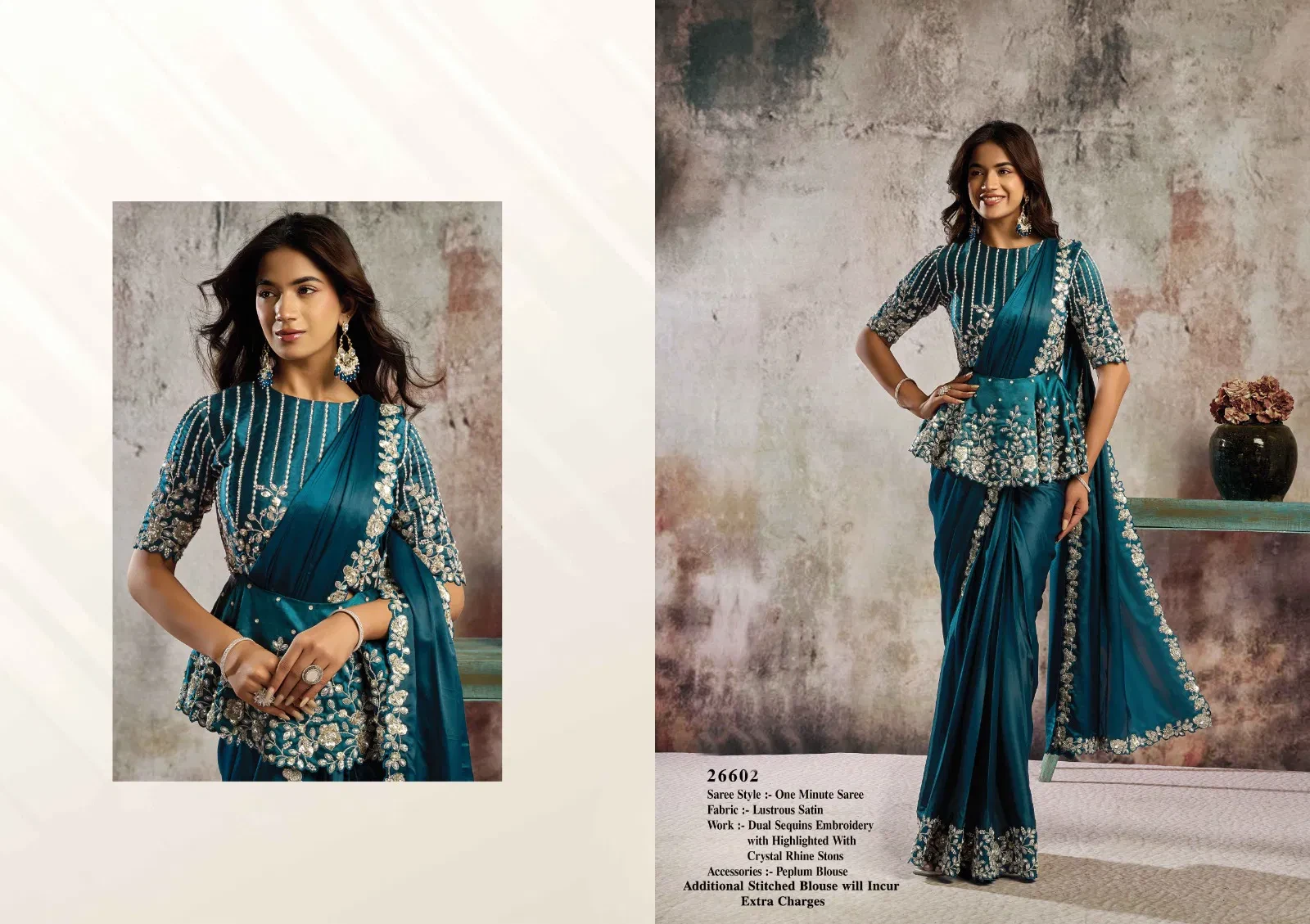 Mahotsav Selene Organza Silk with Embroidery Ready to Wear Saree - Image 23